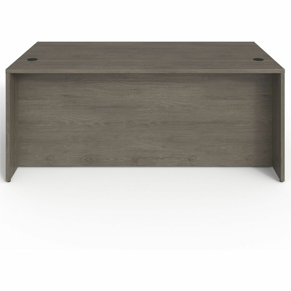 LLRPD3672DPGE - Double-pedestal desk is part of the elegant, Lorell Prominence 2.0 Series that is perfect for your executive office. Durable, Gray Elm laminate surface is mar-resistant, burn-resistant and impact-resistant to withstand daily work life. The 1" thick top with matching 3mm edgebanding is made with 45 lb. density particleboard and finished on both sides with high-performance, thermally fused melamine. Freestanding, 66" wide desk features a full modesty panel, two grommets in the top, and two 3/4 pedestals with locking drawers to secure files and supplies. One pedestal includes two file drawers while the other pedestal includes two box drawers for supplies and one file drawer for additional file space. File drawers hold letter-size or legal-size hanging files with included hangrails. Box and file drawers have 100 lb. full-suspension, ball-bearing slides. The 3/4" adjustable glides allow desk to remain level on uneven surfaces. Desk ships fully assembled so it's ready for immediate use.