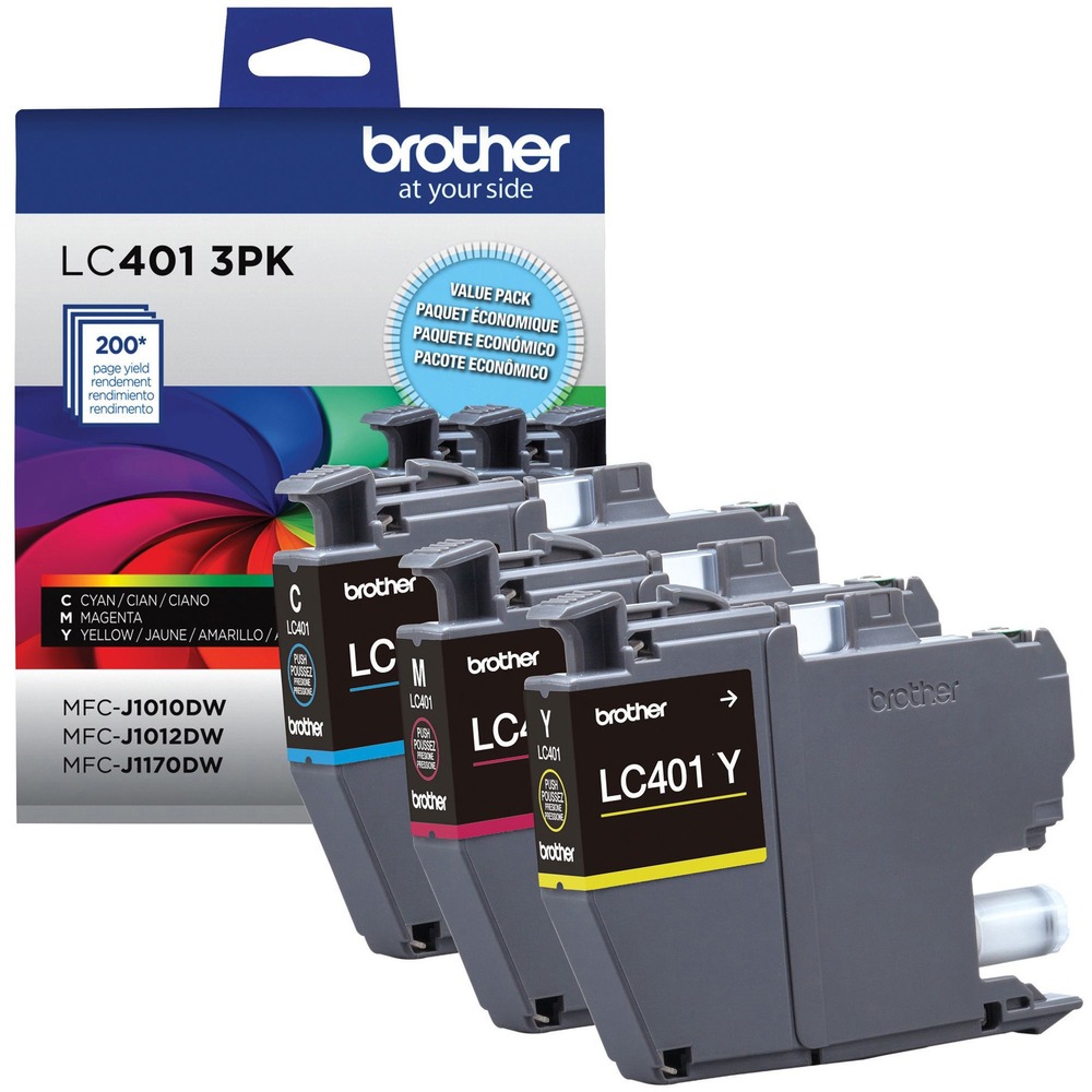 BRTLC4013PKS - Brother Genuine ink is intelligently engineered to work seamlessly with your Brother color inkjet printer to deliver results and reliable performance. It produces sharp prints and vivid colors that withstand the test of time. This ink cartridge delivers high-quality prints, reliable page yields and exceptional value. It is designed for use with Brother Inkjet All-In-One printers MFC-J1010DW, MFC-J1012DW and MFC-J1170DW. Each standard-yield cartridge yields approximately 200 pages. More from the Manufacturer