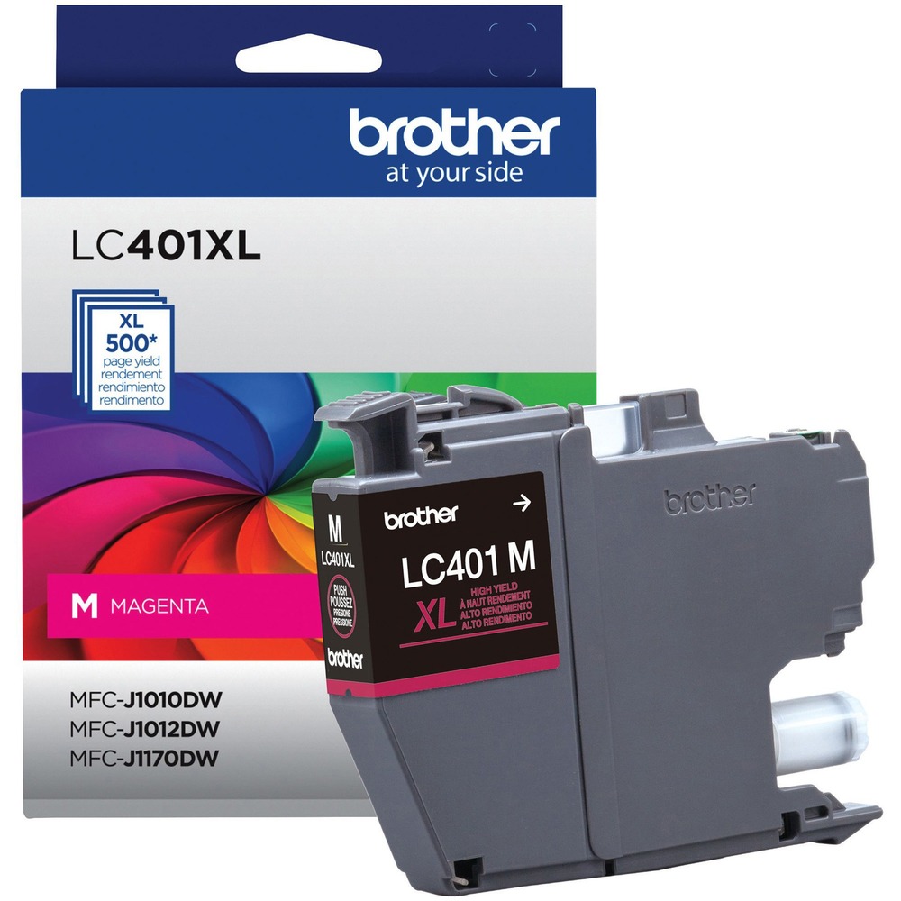 BRTLC401XLMS - Brother Genuine ink is intelligently engineered to work seamlessly with your Brother color inkjet printer to deliver results and reliable performance. It produces sharp prints and vivid colors that withstand the test of time. This ink cartridge delivers high-quality prints, reliable page yields and exceptional value. It is designed for use with Brother Inkjet All-In-One printers MFC-J1010DW, MFC-J1012DW and MFC-J1170DW. High-yield cartridge yields approximately 500 pages. More from the Manufacturer