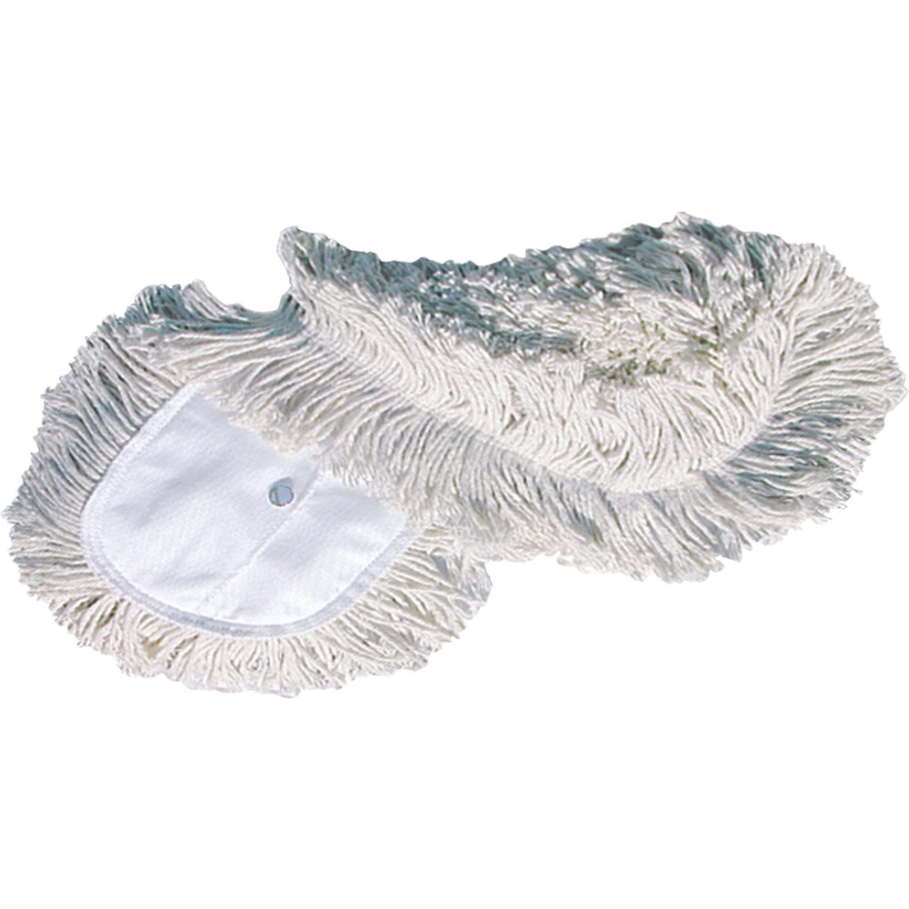 GJO18387 - Reuse the Dust Mop Head Refill again and again. Simply wash, and it's ready to work. Untreated, blended yarn is made of 80 percent cotton and 20 percent synthetics. Cotton helps attract debris and absorb spills. Synthetic material makes it more durable. Refill fits 72" mop frames.