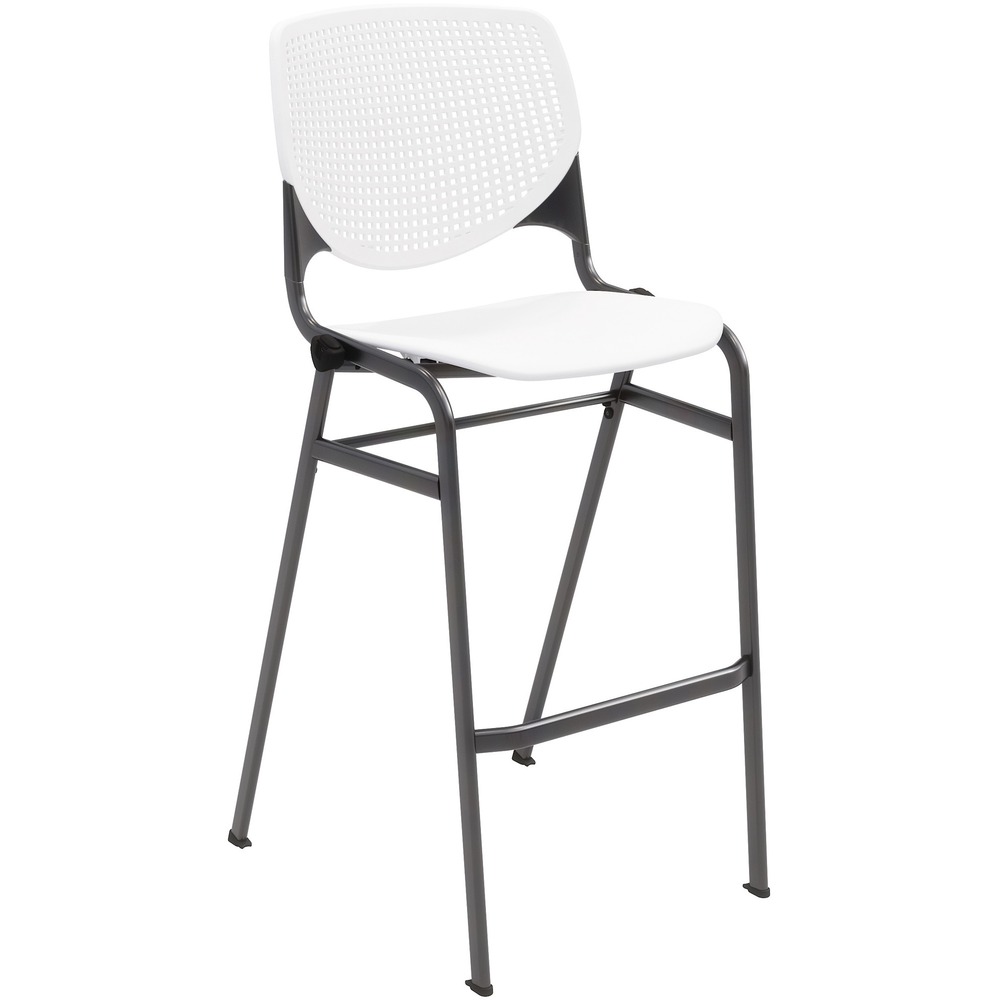 KFIBR2300BKP08 - This comfortable Barstool Chair is the perfect fit for break areas or collaborative spaces. Ergonomic, perforated back allows enhanced circulation while the radius conforms to your back for maximum comfort. Contoured, extra-wide seat pan and a 400 lb. weight capacity provide comfort and accommodate all sizes. Stackable design allows you to stack up to four chairs for space-saving storage.