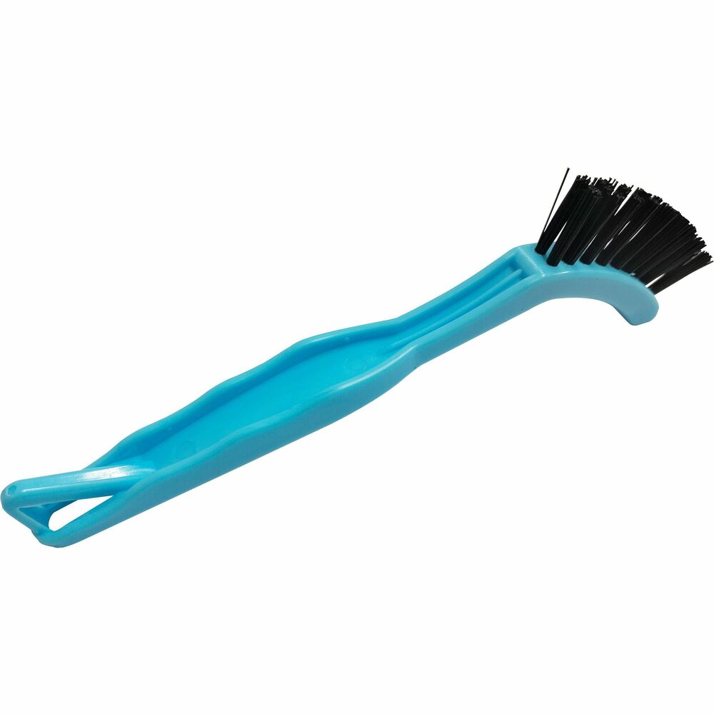 GJO18414 - Hand Held Grout Brush features a strong, contoured handle made of plastic for a better grip and easier grout cleaning. Shape makes it perfect for corners and hard-to-reach areas. Nylon bristles are durable than other bristles for longer-lasting cleaning. Hang hole in handle allows easy storage.
