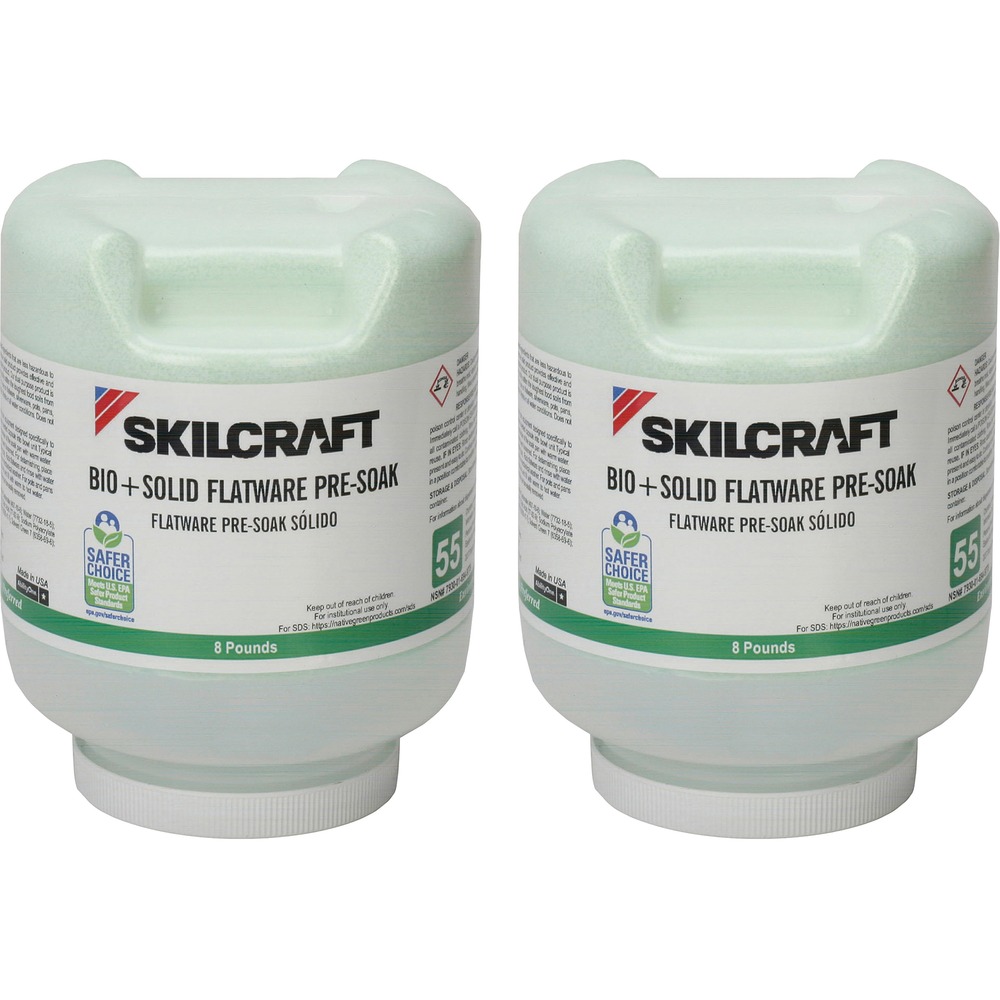 NSN6949778 - This unique, Flatware Pre-soak quickly softens the toughest food soils on kitchenware, silverware, pans and flatware without using harsh chemicals. It is safe on soft metals and works in all water conditions. Enzyme-fortified pre-soak is approved by the EPA Safer Choice/Design for the Environment Program (DfE).