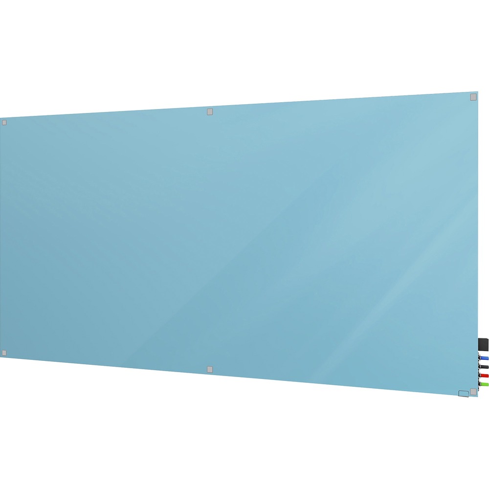 GHEHMYSM45BE - Harmony Colored Dry Erase Board is eco-friendly, 100 percent recyclable and made from recycled glass, sand and steel. Unframed board features 1" square corners, square standoffs and flat polished edges. The 1/4" thick, tempered glass provides a nonporous surface that will not ghost or stain and works with standard, dry-erase markers. Rear face is painted for a vivid contrast. Steel sheet backing provides a tackable surface with the use of rare earth magnets. Predrilled mounting holes are inset into the glass. The 1" square standoff hangers made of satin aluminum create a 1-1/4" spacing between the wall and glass. Board includes four rare earth magnets, four markers, an eraser and rear-mounted accessory holder made of clear acrylic.