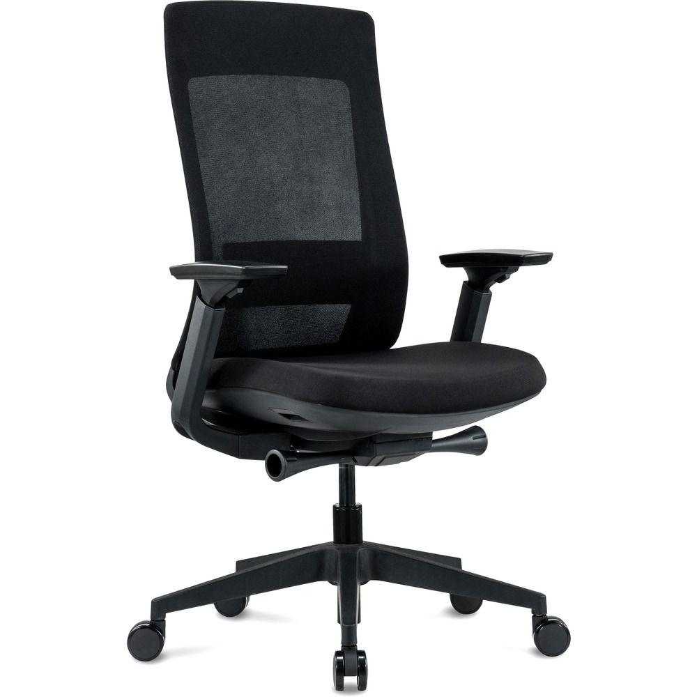 EUTELV2BLKFSBLK - Add a simple, elegant piece with superior comfort to your office with this Elevate Task Chair. Breathable, mesh back increases airflow and maximizes comfort for all-day sitting. Synchro-tilt back reclines in a preset ratio to the seat. Seat-height adjustment allows you to set the height to the desired position relative to the floor. Seat-depth adjustment changes the seat depth relative to the back. Fabric, waterfall seat slopes to reduce pressure on the back of your knees for extra comfort. Arm-height and arm-depth adjustments permit you to move the arms up or down and forward or back for proper ergonomic positioning. Swivel arm pads angle in or out. Five-star base with casters provides easy mobility. Chair is Greenguard certified to have low chemical emissions.