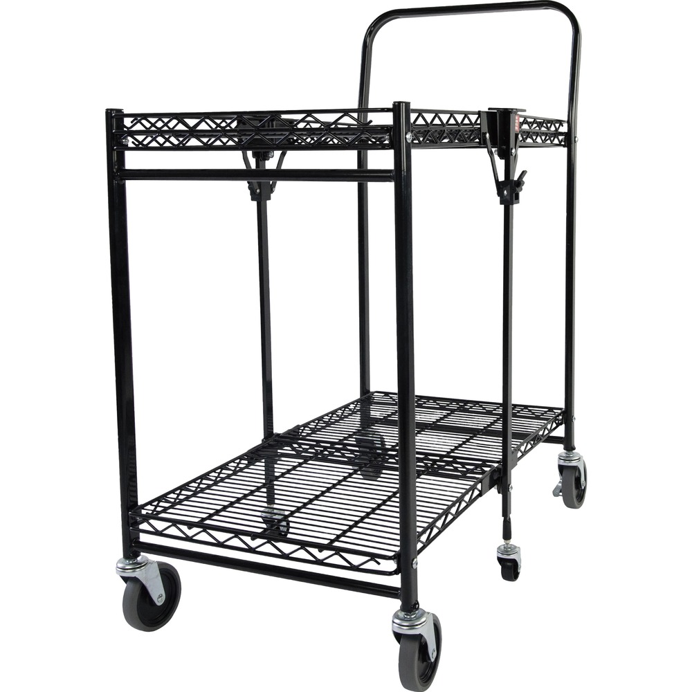 BOSBSACSMBLK - Multipurpose cart folds, rolls and locks for a three-in-one storage unit ideal to hold any heavy equipment. With an impressive 400 lb. capacity and massive storage space of more than 800 square inches on the dual shelves, the Stowaway Folding Utility Cart works well for any commercial storage. Durable black finish on the steel frame fits well in warehouses, medical facilities, restaurants, auto shops, offices and more. Heavy-duty storage cart with wheels features a patented folding design that takes up four times less space. It folds and unfolds in a fraction of a second with secure safety locks for the strongest durability. Six swivel, caster wheels (including two locking) deliver skid-free rolling and movability so cart can be used for easily transporting supplies, boxes, equipment and more. Nonmarring wheels' 360-degree rotation allows smooth movement, and mini wheels offer extra support. Wall-mount bracket (not included) allows easy storage behind a door or in an open space.