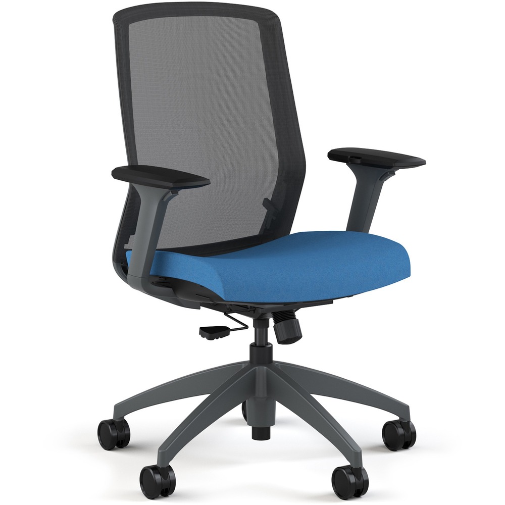 NTF3160Y3A23GBU - Ideally designed for task, conference and collaborative spaces, the Neo Task Chair with height-adjustable arms features simple, clean lines and a neutral mesh back color make that it naturally versatile and effortless fit for your decor. Molded foam seat with waterfall edge and blue fabric upholstery is perfect for every sit whether brief or extended. Integrated adjustable lumbar is easy to adjust. Simply lean forward and slide the tabs up or down. Lean back, and enjoy the back support tailored just for you. Other functions include seat slider, full synchro tilt, three-position tilt lock, center knob tension adjustment and pneumatic seat-height adjustment from 17-1/2" to 21-1/2". Mesh back, arms and base are all gray to match. Seat measures 19-1/2" wide x 17-1/2" to 20" deep. Back size is 17-1/2" wide x 21" high. Weight capacity is 300 lb.