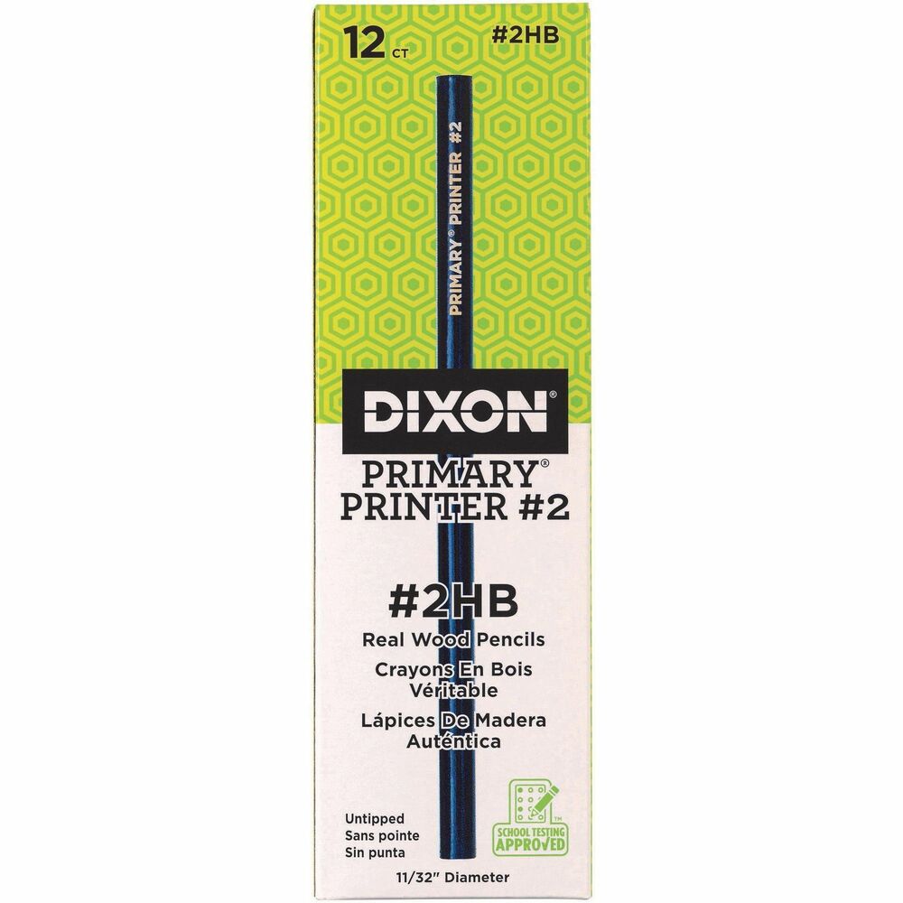 DIXX18995 - No. 2 primary printer pencil offers 11/32" diameter barrels with extra-soft leads. Large size is ideal for the beginner's first pencils. Pencils come unsharpened.