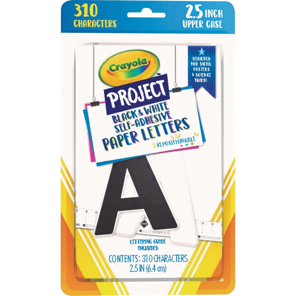 PACP1645CRA - Black & White Self-adhesive Letters offer a versatile solution for setting up your bulletin board, presentation or any other project. Each letter has a strip of adhesive that makes them easy to place. This helps when organizing and lining up the letters. To make the paper letters more permanent, just glue, tack, staple or tape the letters in place.