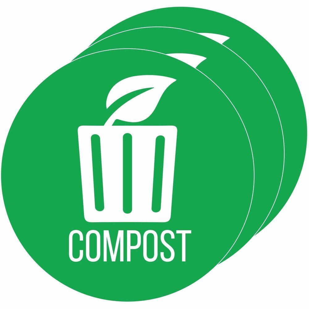 HLCHLSKERCCOMP3 - Coordinate your refuse bins for quick, easy separation and disposal with clear markings for each bin. These 4" diameter "Compost" stickers feature large lettering and picture decals to label each bin. They are made of self-adhesive, waterproof vinyl so great for indoor or outdoor use. They are easy peeling and removable in case you need to alter bin use. UV-resistant, glossy green stickers coordinate well with color-coordinated, green compost lids for the HLS Commercial 21-Gallon Rectangular Open Top Bin (not included).