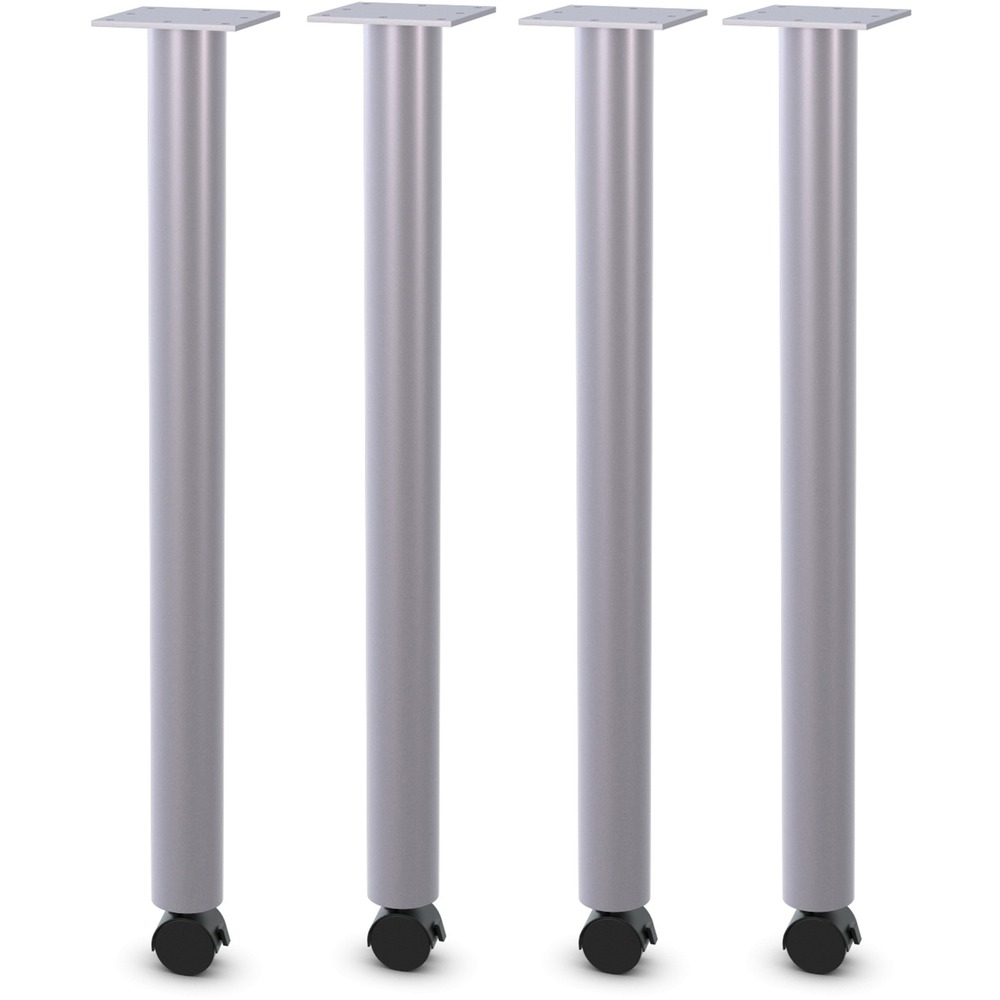 LLR60608 - Post legs with 14-gauge steel construction deliver lasting support for your Lorell Relevance Tabletops. Welded mounting plate (4" x 4") offers a large surface for attachment and added support. Dual-wheeled casters allow you to easily reconfigure your assembled training tables as needed and lock to prevent movement. 2" diameter casters hold up to 112 lb.