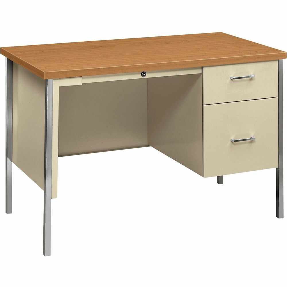 HON34002RCL - Steel desk features high-quality construction that works well in your heavy-usage areas. Design offers woodgrain laminate top, polished chrome steel legs, a 3/4-extension box drawer with one divider and 3/4-height modesty panels. The high-sided file drawer is designed for hanging file folders. "Tru-fit" mitered drawer fronts offer better visual alignment. Central-locking center drawer is equipped with HON "One Key" interchangeable lock core. Keyed-alike cores ordered separately. Full-extension, triple-tied cradles on all file drawers offer full access. High-sided file drawers accept hanging files without hangrails and feature spring-loaded follower blocks. Sound-absorbing material allows quiet drawer operation. Reinforced, double "O" frame inner structure keeps desk solid and sturdy for years of use. Chrome legs are shipped unattached. Desk meets or exceeds ANSI/BIFMA and ISTA performance standards.