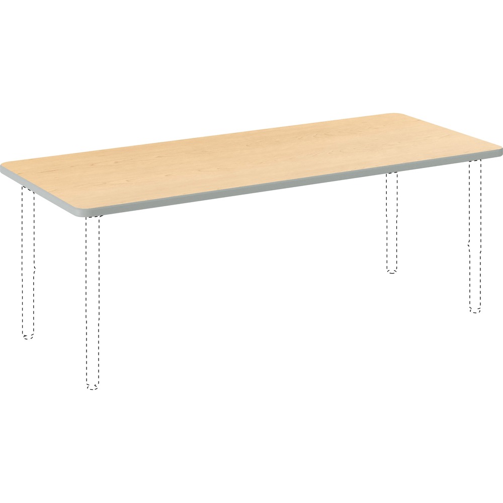HON Build Series Rectangular Tabletop - Rectangle Top - 25" to 34" Adjustment x 60" Width x 24" Depth - Natural Maple - 1 Each