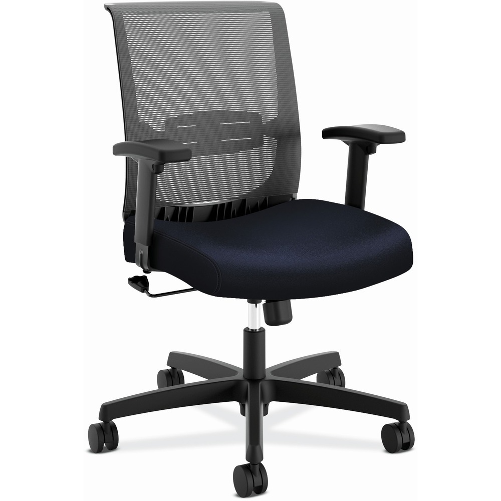 HONCMZ1ACU98 - Convergence is the ideal chair for any office - a one-seat solution that can do it all. Intuitive, adjustable lumbar support provides lasting comfort during long workdays. It puts just the right amount of pressure on the lower back. With a clean, modern finish, the breathable mesh back panel in black flexes and responds to your movements. Swivel-tilt control lets you recline comfortably. The 3" thick seat cushion takes the stress off the lower body throughout the day. Arms adjust in height and width to put the support right where you need it. Other functions include pneumatic seat-height adjustment from 15-3/4" to 20" , swivel and tilt lock. Easily move from workstations to conference rooms using the integrated, full-width handle across the top. Durable frame with a 275 lb. capacity sits atop a sturdy, five-star base equipped with hard casters that move effortlessly on any surface. Seat in Navy fabric upholstery measures 20" wide x 19" deep. Back size is 18" wide x 22" high. More from the Manufacturer