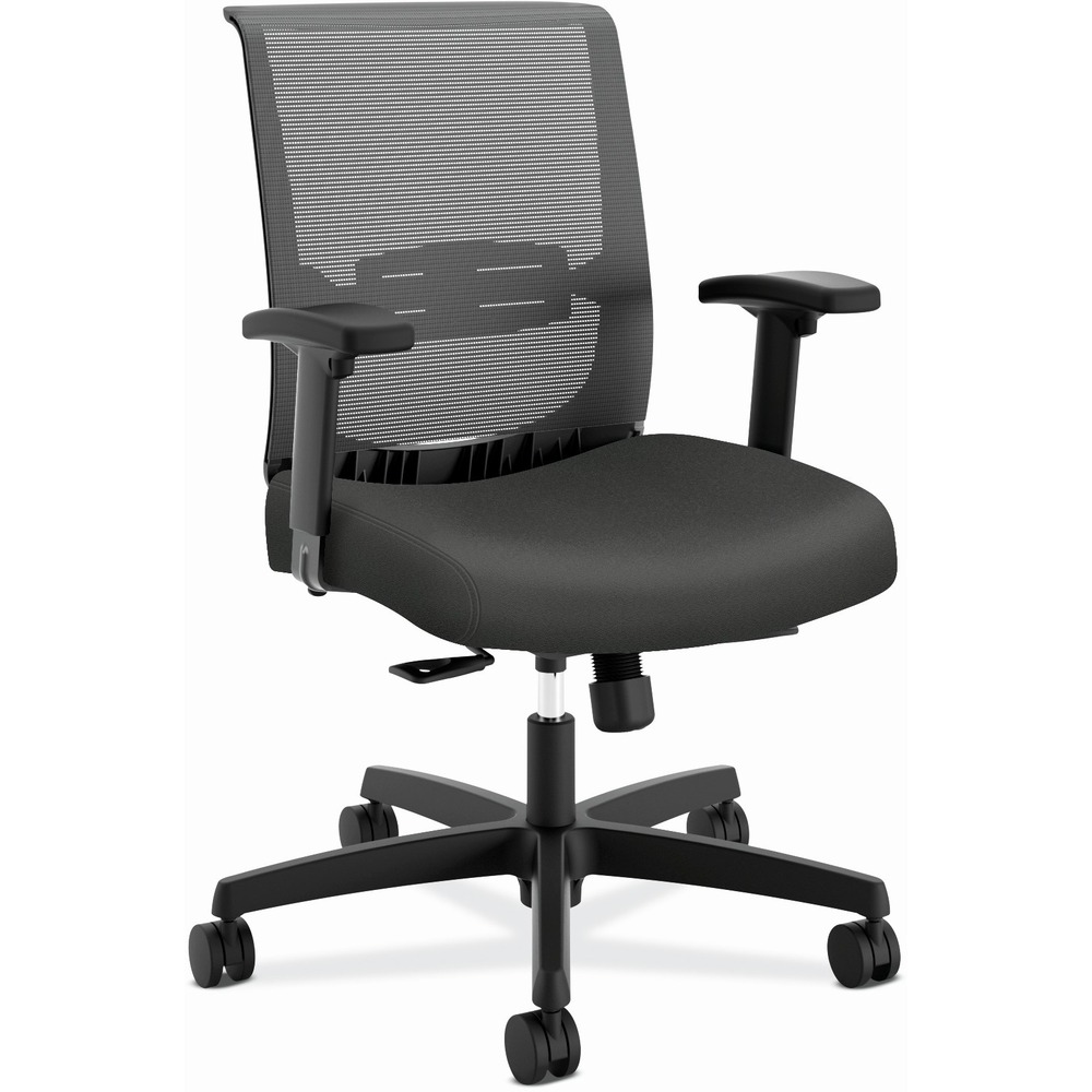 HONCMY1ACU19 - Convergence is the ideal chair for any office - a one-seat solution that can do it all. Intuitive, adjustable lumbar support provides lasting comfort during long workdays, putting just the right amount of pressure on your lower back. With a clean, modern finish, the breathable mesh back in black flexes and responds to your movements. Advanced synchro-tilt control with seat slide supports any reclining position. The 3" thick seat cushion takes the stress off your lower body. Arms adjust in height and width to put the support right where you need it. Other functions include pneumatic seat-height adjustment from 15-3/4" to 20" , swivel and tilt lock. Easily move from workstations to conference rooms using the integrated, full-width handle across the top. Durable frame with a 275 lb. capacity sits atop a sturdy, five-star base equipped with hard casters that move effortlessly on any surface. Iron Ore fabric seat measures 20" wide x 19" deep. Back size is 18" wide x 22" high. More from the Manufacturer