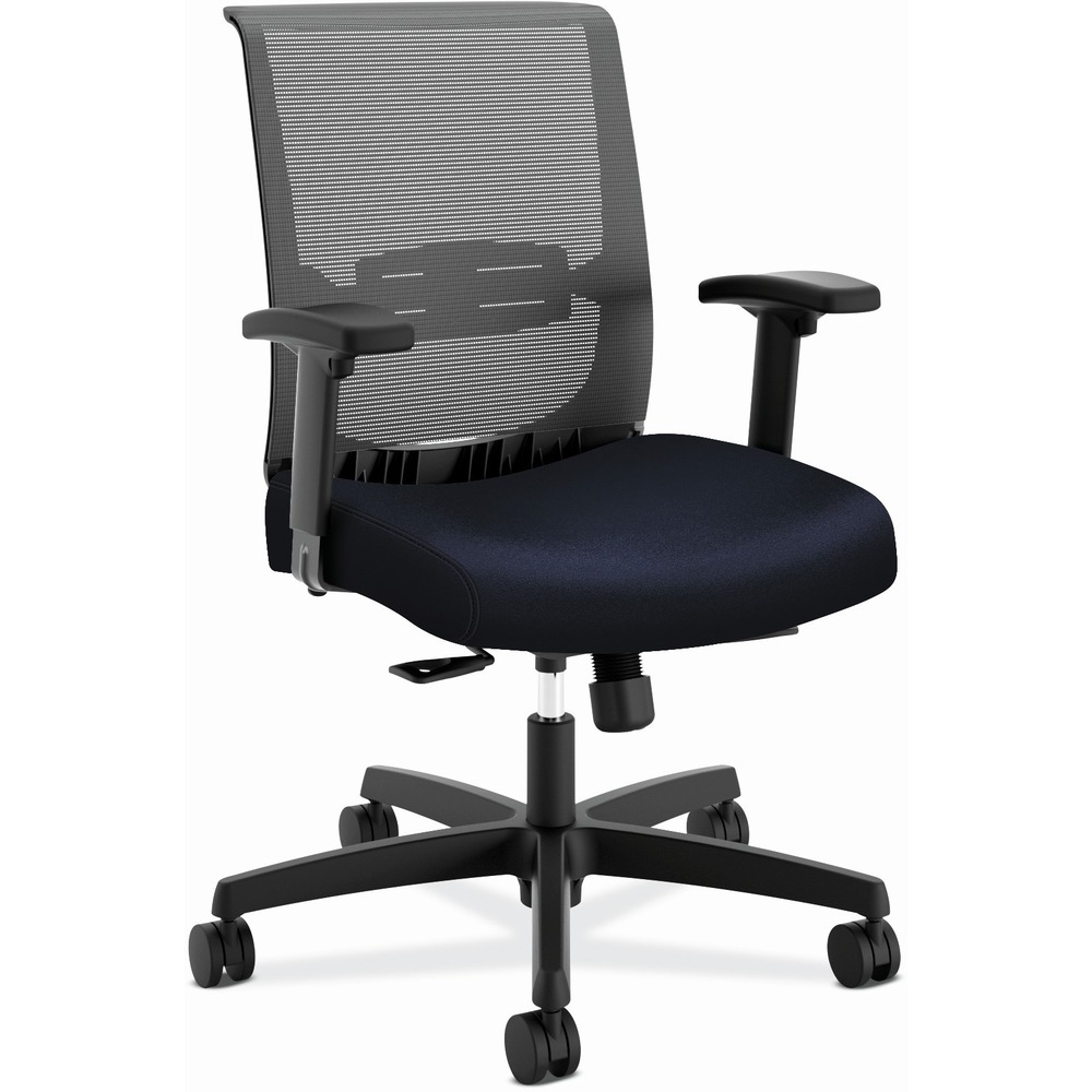 HONCMY1ACU98 - Convergence is the ideal chair for any office - a one-seat solution that can do it all. Intuitive, adjustable lumbar support provides lasting comfort during long workdays, putting just the right amount of pressure on your lower back. With a clean, modern finish, the breathable mesh back in black flexes and responds to your movements. Advanced synchro-tilt control with seat slide supports any reclining position. The 3" thick seat cushion takes the stress off your lower body. Arms adjust in height and width to put the support right where you need it. Other functions include pneumatic seat-height adjustment from 15-3/4" to 20" and tilt lock. Easily move from workstations to conference rooms using the integrated, full-width handle across the top. Durable frame with a 275 lb. capacity sits atop a sturdy, five-star base equipped with hard casters that move effortlessly on any surface. Navy fabric seat measures 20" wide x 19" deep. Back size is 18" wide x 22" high. More from the Manufacturer