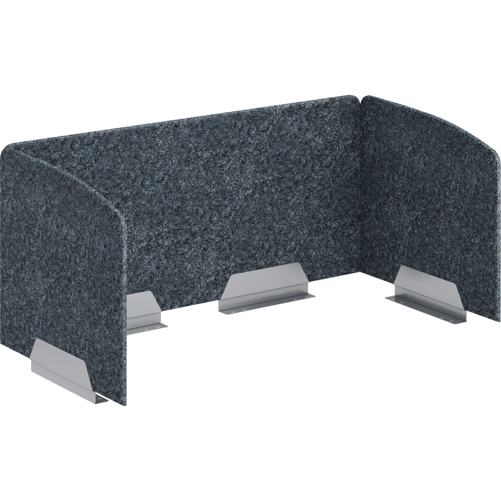 HON HUVAUS482420 Privacy Screen - 46" Width x 20" Height x 23.3" Depth - Silver Frame - Polyethylene Terephthalate (PET) - Dark Gray - 1 Each