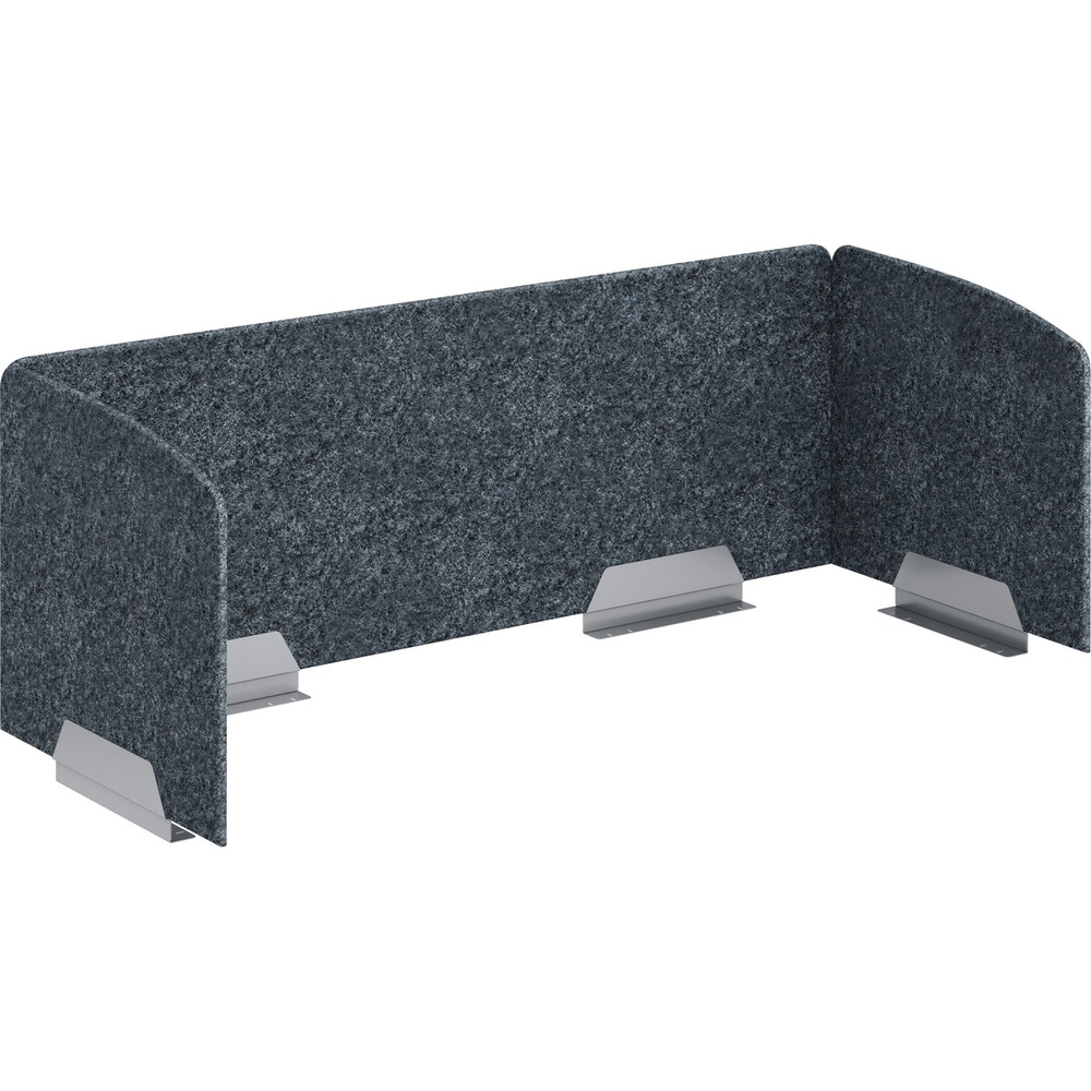 HON HUVAUS602420 Privacy Screen - 58" Width x 20" Height x 23.3" Depth - Silver Frame - Polyethylene Terephthalate (PET) - Dark Gray - 1 Each