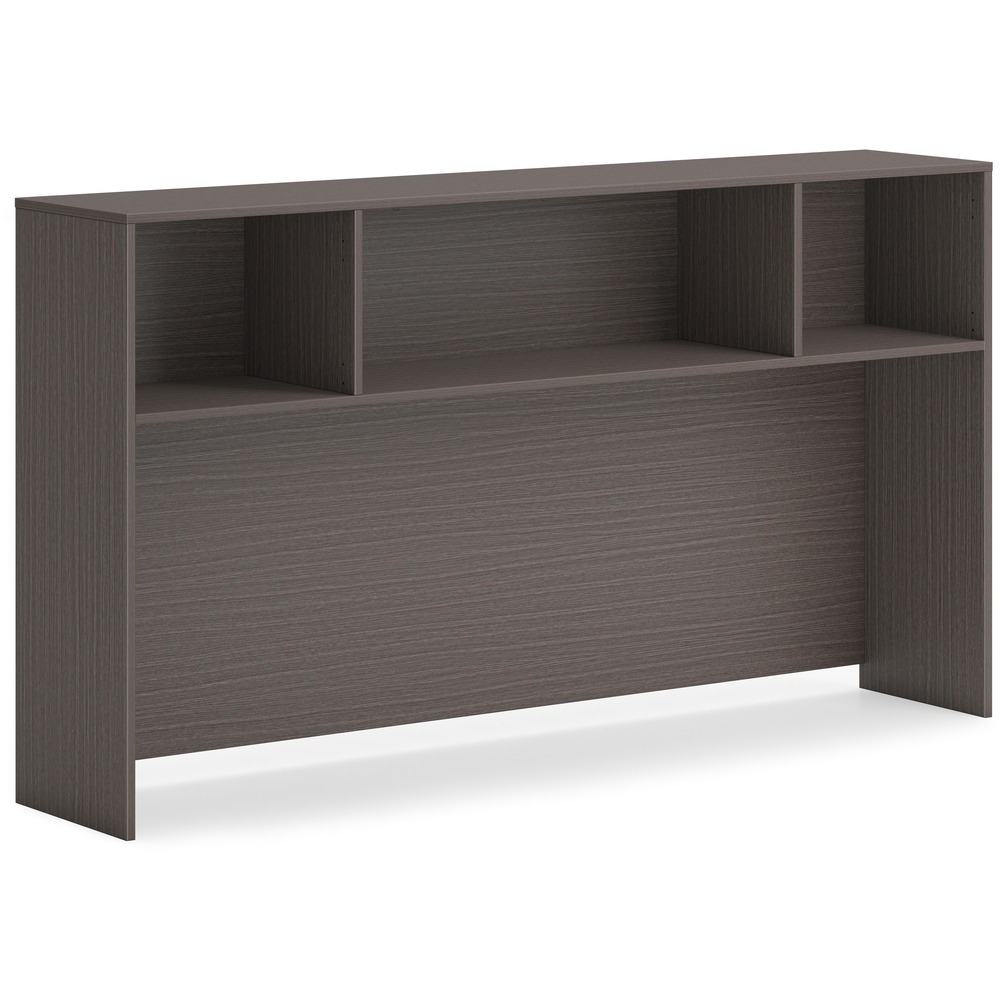 HONLDH72LS1 - This 72" wide desk hutch is part of the HON Mod Desk Collection that delivers simplicity and adaptability to enhance your productivity. The contemporary design feels perfectly at home in either a private office or an open floor plan. Add the Mod desk hutch to a variety of Mod desks or credenzas to create more storage without increasing the footprint. Desk hutch mounts easily. Add optional Mod laminate doors (sold separately) to help secure the contents and guard your privacy. Durable, Slate Teak laminate is scratch-resistant, spill-resistant and stain-resistant. Slate Teak matches other Mod elements (sold separately) so you can create an office suite to fit your needs. More from the Manufacturer