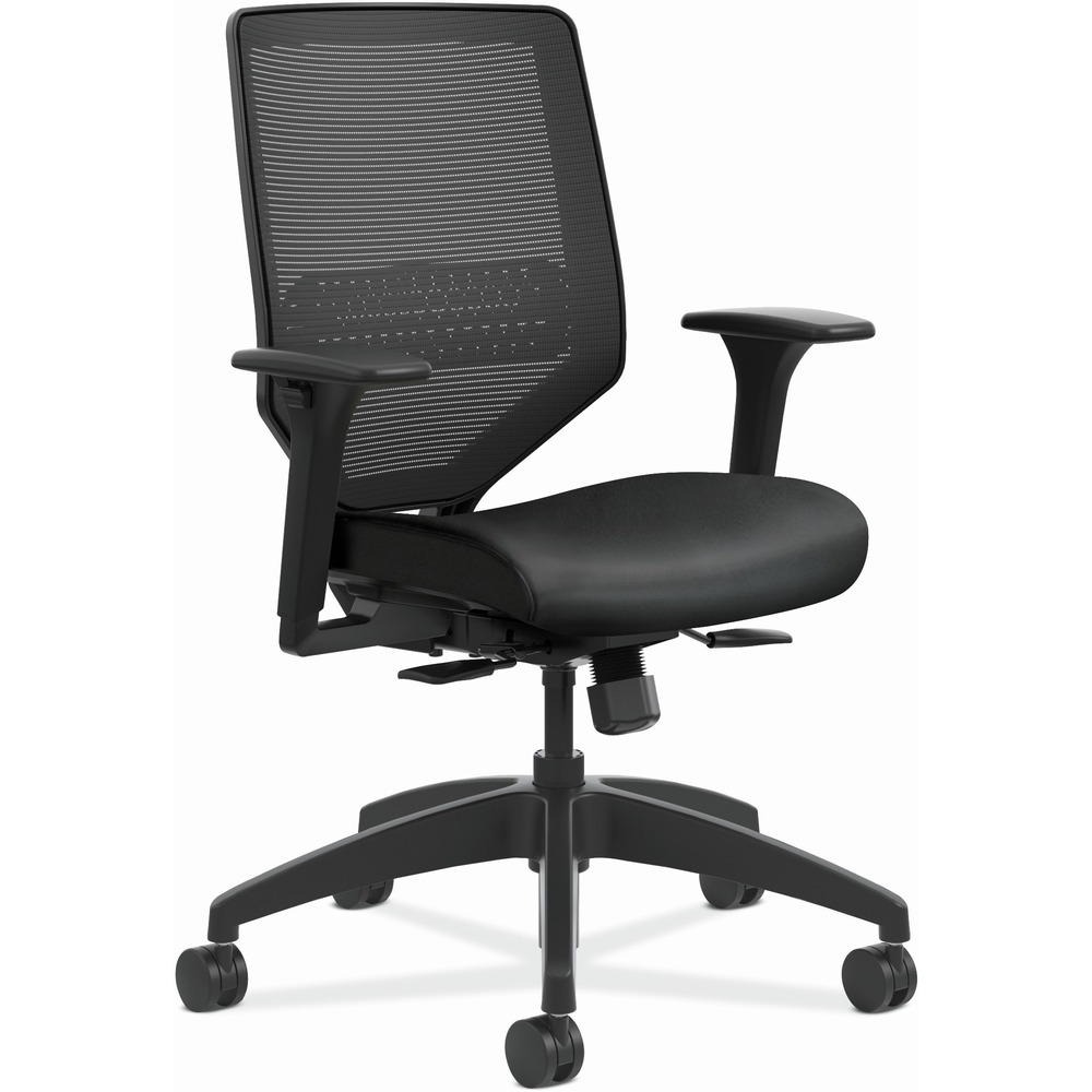 HONSVM1ALUR10TK - Solve is the single seating solution that helps a variety of users achieve optimal comfort. This Solve mid-back task chair features a responsive, four-way stretch mesh back to provide all-day comfort and support. Synchronized seat and back provide proper balance, alignment and lumbar support, and can be adjusted with a single lever. Seat glides forward when the back reclines for a more natural posture. Synchro-tilt mechanism reclines the back at a higher ratio than the seat. Other functions include pneumatic seat-height adjustment from 16-3/4" to 18-1/2" , 360-degree swivel, tilt tension and tilt lock. Adjustable-height arms move up and down for shoulder and upper body support. Waterfall seat edge promotes better leg circulation. Seat measure 19" wide x 19-1/4" deep. Fabric upholstery color on seat is Ink. Frame and mesh back colors are black. Back size is 18-1/4" wide x 21-1/2" high. Weight capacity is 300 lb. More from the Manufacturer