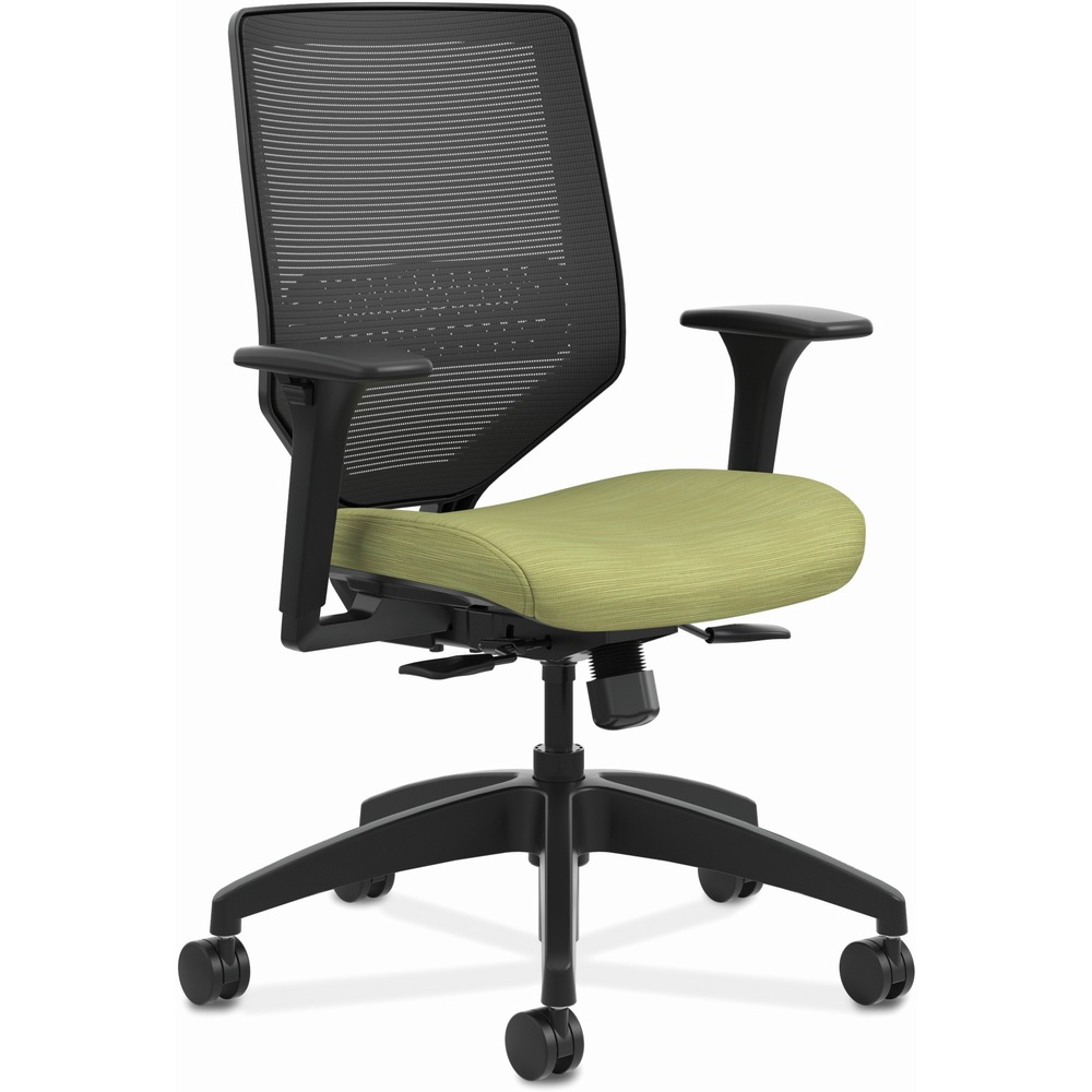 HONSVM1ALC82TK - Solve is the single seating solution that helps a variety of users achieve optimal comfort. This Solve mid-back task chair features a responsive, four-way stretch mesh back to provide all-day comfort and support. Synchronized seat and back provide proper balance, alignment and lumbar support, and can be adjusted with a single lever. Seat glides forward when the back reclines for a more natural posture. Synchro-tilt mechanism reclines the back at a higher ratio than the seat. Other functions include pneumatic seat-height adjustment from 16-3/4" to 18-1/2" , 360-degree swivel, tilt tension and tilt lock. Adjustable-height arms move up and down for shoulder and upper body support. Waterfall seat edge promotes better leg circulation. Seat measure 19" wide x 19-1/4" deep. Fabric upholstery color on seat is Meadow. Frame and mesh back colors are black. Back size is 18-1/4" wide x 21-1/2" high. Weight capacity is 300 lb. More from the Manufacturer