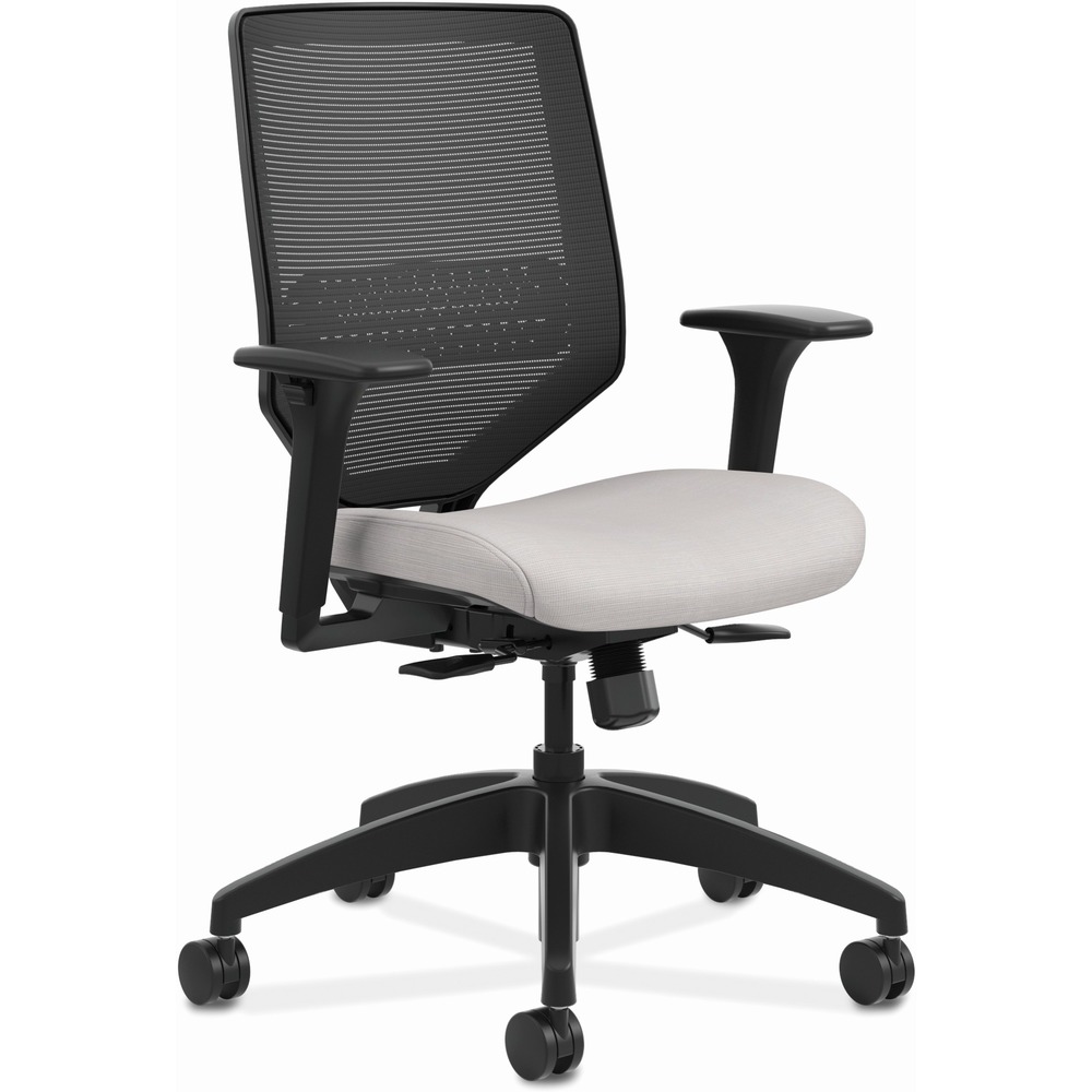 HONSVM1ALC19TK - Solve is the single seating solution that helps a variety of users achieve optimal comfort. This Solve mid-back task chair features a responsive, four-way stretch mesh back to provide all-day comfort and support. Synchronized seat and back provide proper balance, alignment and lumbar support, and can be adjusted with a single lever. Seat glides forward when the back reclines for a more natural posture. Synchro-tilt mechanism reclines the back at a higher ratio than the seat. Other functions include pneumatic seat-height adjustment from 16-3/4" to 18-1/2" , 360-degree swivel, tilt tension and tilt lock. Adjustable-height arms move up and down for shoulder and upper body support. Waterfall seat edge promotes better leg circulation. Seat measure 19" wide x 19-1/4" deep. Fabric upholstery color on seat is Sterling. Frame and mesh back colors are black. Back size is 18-1/4" wide x 21-1/2" high. Weight capacity is 300 lb. More from the Manufacturer
