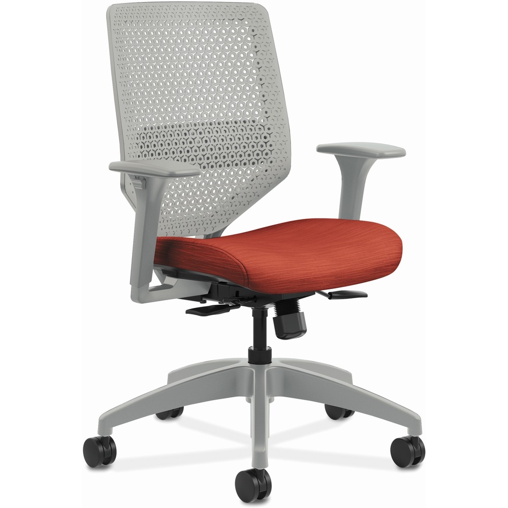 HONSVR1AILC46TK - Solve is the single seating solution that helps a variety of users achieve optimal comfort. This Solve task chair features a breakthrough, ReActiv back material designed to provide enhanced support above and beyond four-way stretch mesh. ReActiv back flexes to provide a firm fit and keeps the body cool by enabling continuous airflow. Synchronized seat and back provide proper balance, alignment and lumbar support, and can be adjusted with a single lever. Seat glides forward when the back reclines for a more natural posture. Other functions include pneumatic seat-height adjustment from 16-3/4" to 21-3/4" , 360-degree swivel, tilt tension and tilt lock. Adjustable-height arms move up and down for shoulder and upper body support. Waterfall seat edge promotes better leg circulation. Fabric-upholstery seat color is Bittersweet. Seat measures 19" x 19-1/4". Frame color is black. ReActiv back color is titanium. Back size is 18-1/4" x 21-1/2". Weight capacity is 300 lb. More from the Manufacturer