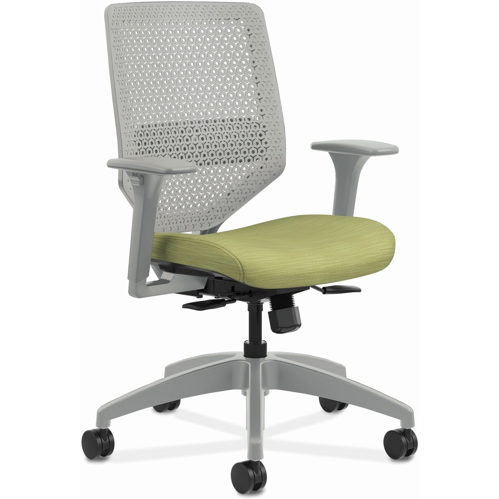 HONSVR1AILC82TK - Solve is the single seating solution that helps a variety of users achieve optimal comfort. This Solve task chair features a breakthrough, ReActiv back material designed to provide enhanced support above and beyond four-way stretch mesh. ReActiv back flexes to provide a firm fit and keeps the body cool by enabling continuous airflow. Synchronized seat and back provide proper balance, alignment and lumbar support, and can be adjusted with a single lever. Seat glides forward when the back reclines for a more natural posture. Other functions include pneumatic seat-height adjustment from 16-3/4" to 21-3/4" , 360-degree swivel, tilt tension and tilt lock. Adjustable-height arms move up and down for shoulder and upper body support. Waterfall seat edge promotes better leg circulation. Fabric-upholstery seat color is Meadow. Seat measures 19" x 19-1/4". Frame color is black. ReActiv back color is titanium. Back size is 18-1/4" x 21-1/2". Weight capacity is 300 lb. More from the Manufacturer