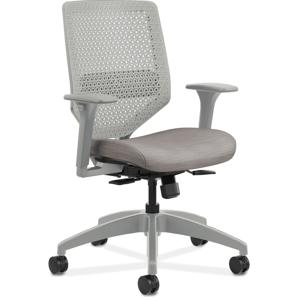 HONSVR1AILC19TK - Solve is the single seating solution that helps a variety of users achieve optimal comfort. This Solve task chair features a breakthrough, ReActiv back material designed to provide enhanced support above and beyond four-way stretch mesh. ReActiv back flexes to provide a firm fit and keeps the body cool by enabling continuous airflow. Synchronized seat and back provide proper balance, alignment and lumbar support, and can be adjusted with a single lever. Seat glides forward when the back reclines for a more natural posture. Other functions include pneumatic seat-height adjustment from 16-3/4" to 21-3/4" , 360-degree swivel, tilt tension and tilt lock. Adjustable-height arms move up and down for shoulder and upper body support. Waterfall seat edge promotes better leg circulation. Fabric-upholstery seat color is Sterling. Seat measures 19" x 19-1/4". Frame color is black. ReActiv back color is titanium. Back size is 18-1/4" x 21-1/2". Weight capacity is 300 lb. More from the Manufacturer