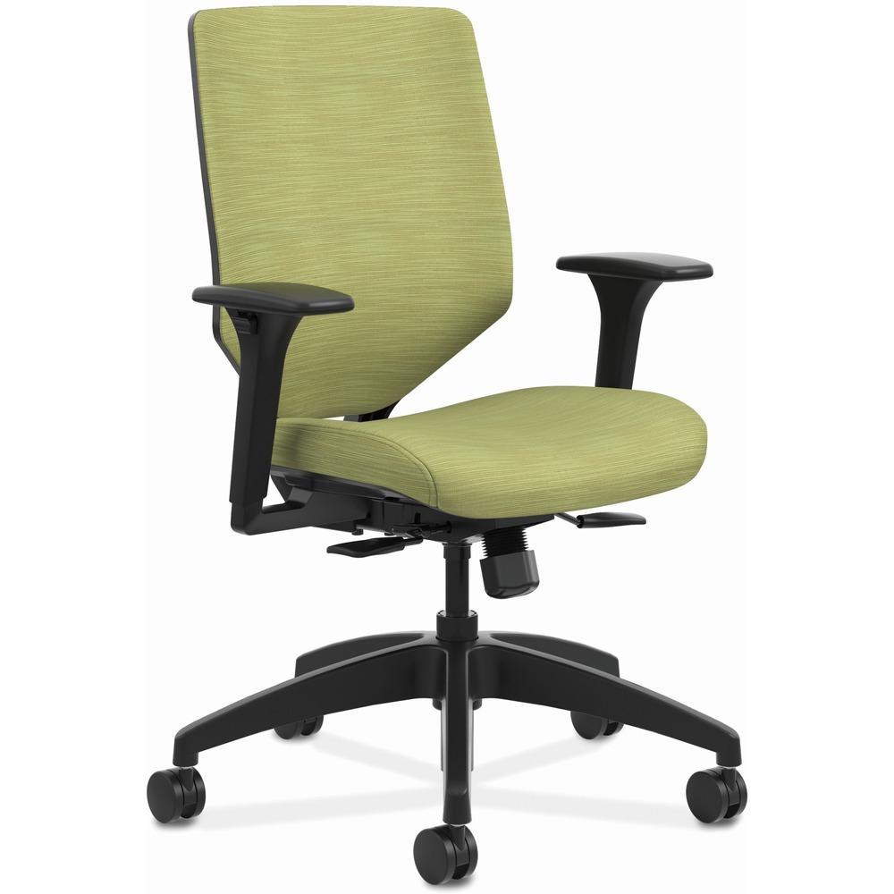 HONSVU1ACLC82TK - Solve is the single seating solution that helps a variety of users achieve optimal comfort in workstations, touchdown areas, collaborative environments, meeting rooms and more. This Solve mid-back task chair features an upholstered back stretched over the breakthrough ReActiv material that provides enhanced support above and beyond ilira-stretch mesh. Synchronized seat and back provide proper balance, alignment and lumbar support, and can be adjusted with a single lever. Adjustable-height arms move up and down for shoulder and upper body support. Other functions include pneumatic seat-height adjustment from 17" to 22" , 360-degree swivel and tilt tension. Waterfall seat edge promotes better leg circulation. Five-star base is equipped with dual-wheeled casters for smooth mobility. Upholstery color is Meadow; frame color is black; and ReActiv back color is Charcoal. Weight capacity is 300 lb. More from the Manufacturer