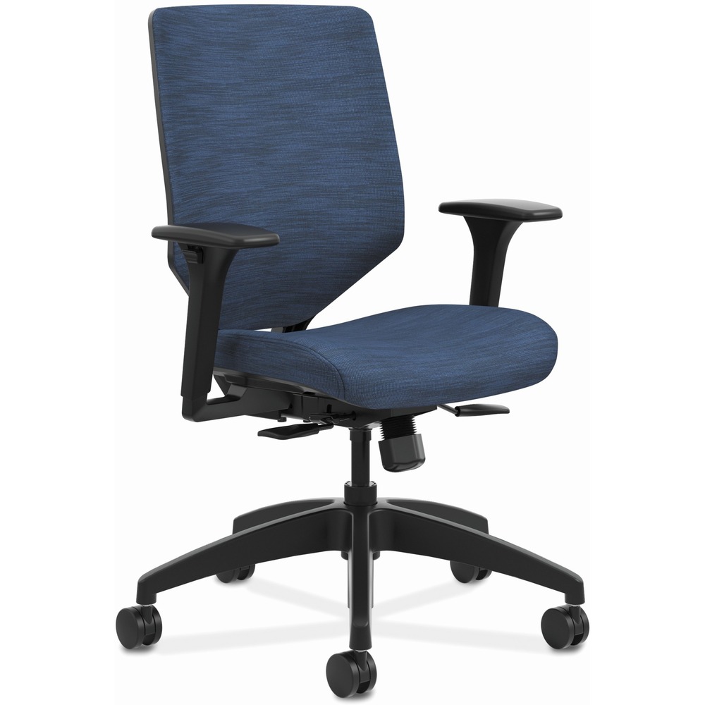HONSVU1ACLC90TK - Solve is the single seating solution that helps a variety of users achieve optimal comfort in workstations, touchdown areas, collaborative environments, meeting rooms and more. This Solve mid-back task chair features an upholstered back stretched over the breakthrough ReActiv material that provides enhanced support above and beyond ilira-stretch mesh. Synchronized seat and back provide proper balance, alignment and lumbar support, and can be adjusted with a single lever. Adjustable-height arms move up and down for shoulder and upper body support. Other functions include pneumatic seat-height adjustment from 17" to 22" , 360-degree swivel and tilt tension. Waterfall seat edge promotes better leg circulation. Five-star base is equipped with dual-wheeled casters for smooth mobility. Upholstery color is Midnight; frame color is black; and ReActiv back color is Charcoal. Weight capacity is 300 lb. More from the Manufacturer