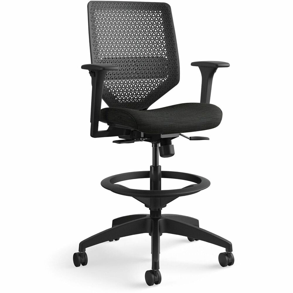 HONSVSR1ACLC10T - Solve is the single seating solution that helps a variety of users achieve optimal comfort. This task stool features a breakthrough ReActiv back material designed to provide enhanced support above and beyond ilira-stretch mesh. Adjustable footring can be moved up and down to accommodate users of all heights. Synchronized seat and back provide proper balance, alignment and lumbar support, and can be adjusted with a single lever. Arms adjust from 7-1/2" to 11-1/2" in height and 17-3/8" to 20-1/8" in width. Functions include pneumatic seat-height adjustment, seat-glide mechanism, 360-degree swivel, dual-action synchro tilt, tilt tension and tilt lock. 26-1/2" diameter, five-star base is equipped with 2-4/11" dual-wheeled casters for easy chair movement. Weight capacity is 300 lb. More from the Manufacturer
