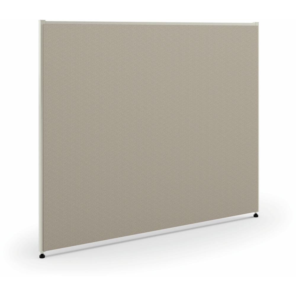 BSXP4248GYGY - 42" high panel with adjustable glides is part of the HON Verse Panel System. Panel systems make the most of available space by accommodating existing furnishings, enhancing productivity and giving your office a professional look. Verse panel features soft, padded fabric with foam padding underneath. Use this 48" wide panel to create privacy, divide a room or wrap around desks. QuickConnect connectors (sold separately) allow easy installation. Simply snap onto connectors at the top and bottom of the panel and slide the panels together. This connecting hardware (sold separately) allows panels to be arranged in straight, multiple-height, 90-degree, three-way and four-way configurations. Panel construction includes a 1" powder-coated steel frame with interior reinforcement; 1/4" foam padding; and 1/8" medium-density fiberboard.