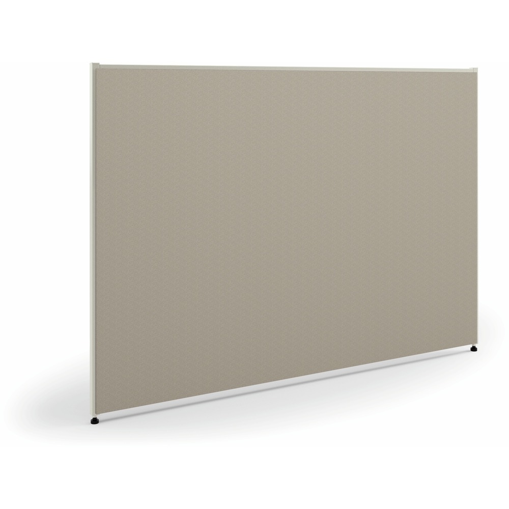 BSXP4260GYGY - 42" high panel with adjustable glides is part of the HON Verse Panel System. Panel systems make the most of available space by accommodating existing furnishings, enhancing productivity and giving your office a professional look. Verse panel features soft, padded fabric with foam padding underneath. Use this 60" wide panel to create privacy, divide a room or wrap around desks. QuickConnect connectors (sold separately) allow easy installation. Simply snap onto connectors at the top and bottom of the panel and slide the panels together. This connecting hardware (sold separately) allows panels to be arranged in straight, multiple-height, 90-degree, three-way and four-way configurations. Panel construction includes a 1" powder-coated steel frame with interior reinforcement; 1/4" foam padding; and 1/8" medium-density fiberboard.