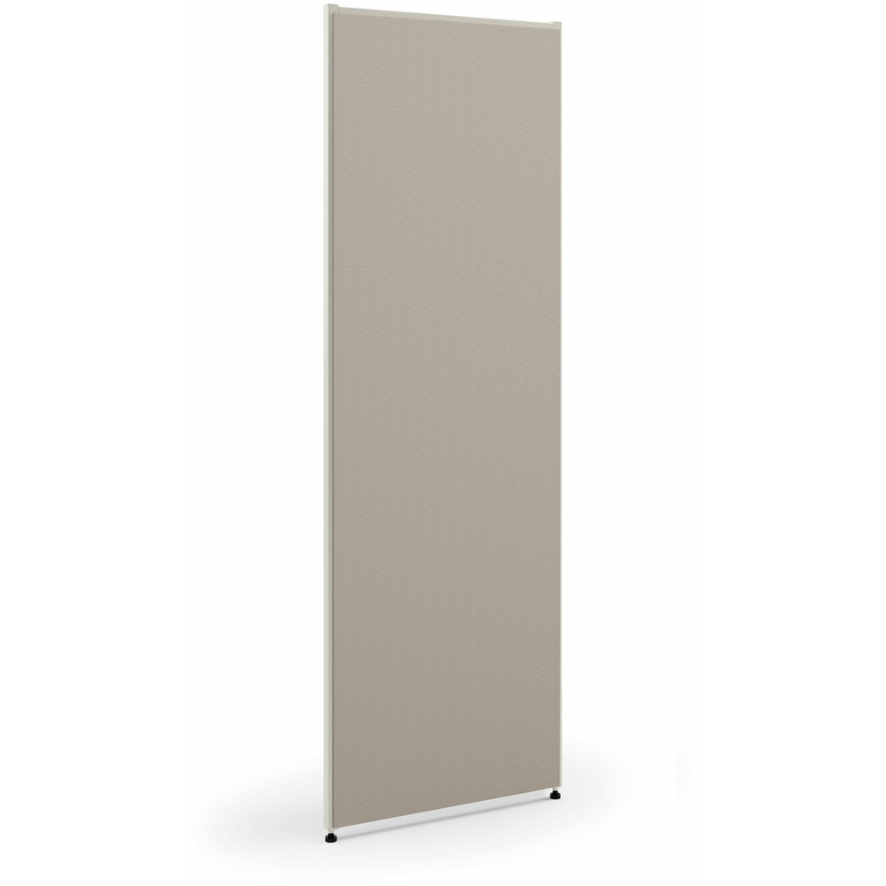 BSXP7224GYGY - 72" high panel with adjustable glides is part of the HON Verse Panel System. Panel systems make the most of available space by accommodating existing furnishings, enhancing productivity and giving your office a professional look. Verse panel features soft, padded fabric with foam padding underneath. Use this 24" wide panel to create privacy, divide a room or wrap around desks. QuickConnect connectors (sold separately) allow easy installation. Simply snap onto connectors at the top and bottom of the panel and slide the panels together. This connecting hardware (sold separately) allows panels to be arranged in straight, multiple-height, 90-degree, three-way and four-way configurations. Panel construction includes a 1" powder-coated steel frame with interior reinforcement; 1/4" foam padding; and 1/8" medium-density fiberboard.