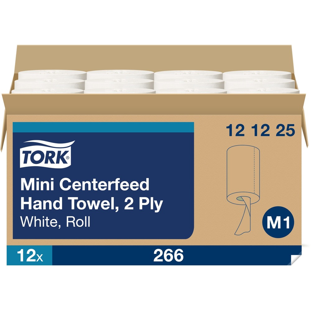 TRK121225 - Tork Basic Mini Centerfeed Paper Towel White M1: Improve cost-efficiency and patron experience with Tork centerfeed paper towels. These one-at-a-time dispensing centerfeed towels reduce cross-contamination and waste, while high-capacity packaging reduces labor expense and frequent refills. Show customers and staff that you care about the environment with towels made from 100% recycled fiber that are ECOLOGO certified and independently verified too. Advantages at a glance: + One-at-a-time dispensing + High capacity towels + 100% recycled + ECOLOGO certified + 2-ply towels Compatible with Tork M1 dispensers. More from the Manufacturer