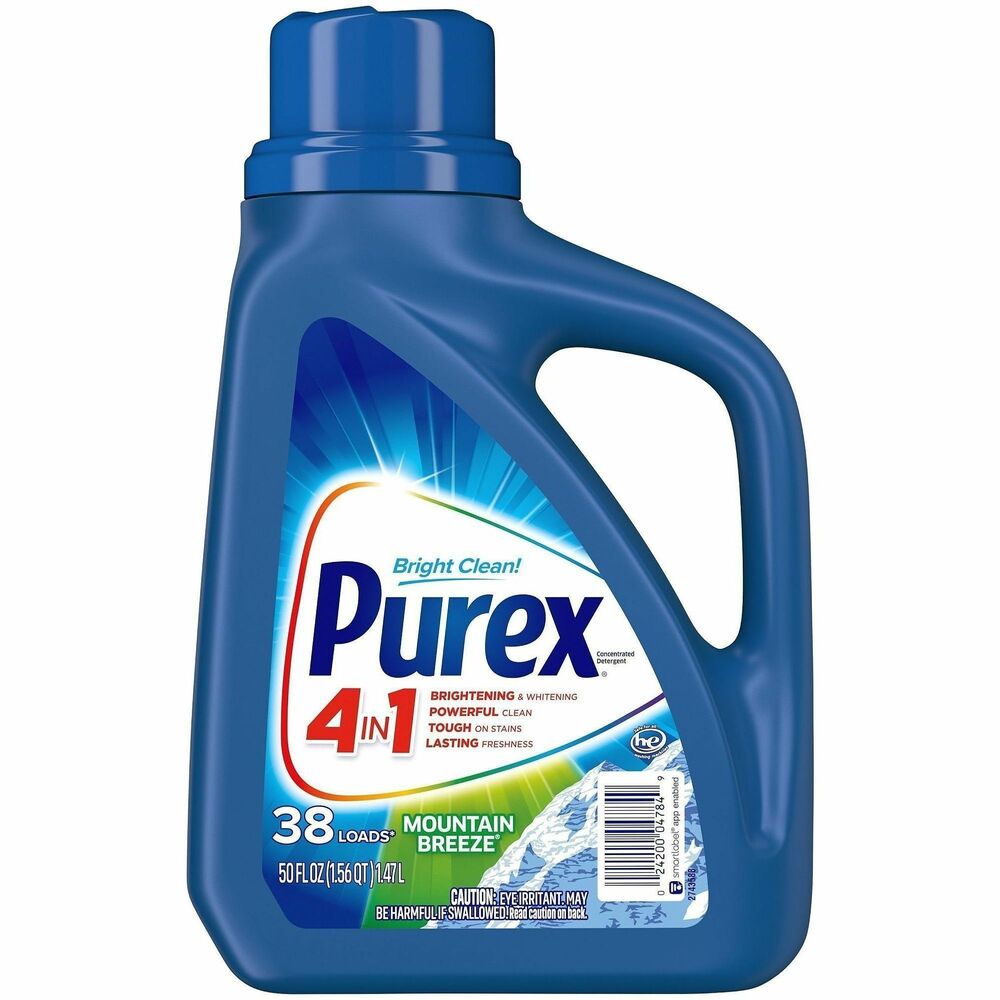 DIA04784 - Heighten your senses with the refreshing, outdoor scent of crisp mountain air and springtime floral blooms found in this liquid laundry detergent. It is ideal for everyday use, penetrating deep down into fabric fibers, removing ground in dirt and stains. Purex Liquid Detergent is specially formulated with stain-fighting ingredients so clothes and linens are always fresh and clean. Concentrated detergent yields 38 loads.