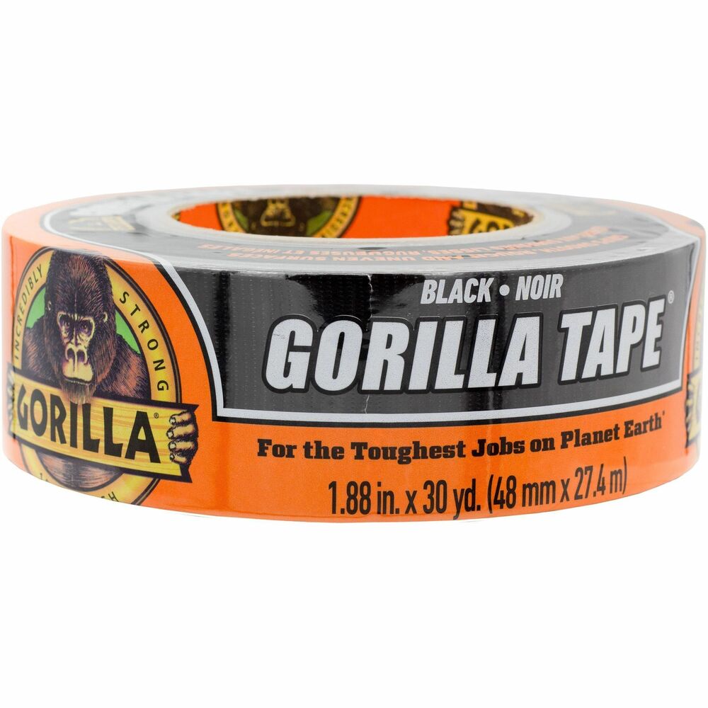 GOR105629 - Gorilla Tape is 3X stronger for a hold that lasts. Made with double-thick adhesive, strong reinforced backing, and a tough all-weather shell, this duct tape is great for projects and repairs both indoors and out. Gorilla tape sticks to smooth, rough and uneven surfaces, including wood, stone, stucco, brick, metal and vinyl.   Gorilla Tape, for the Toughest Jobs on Planet Earth More from the Manufacturer