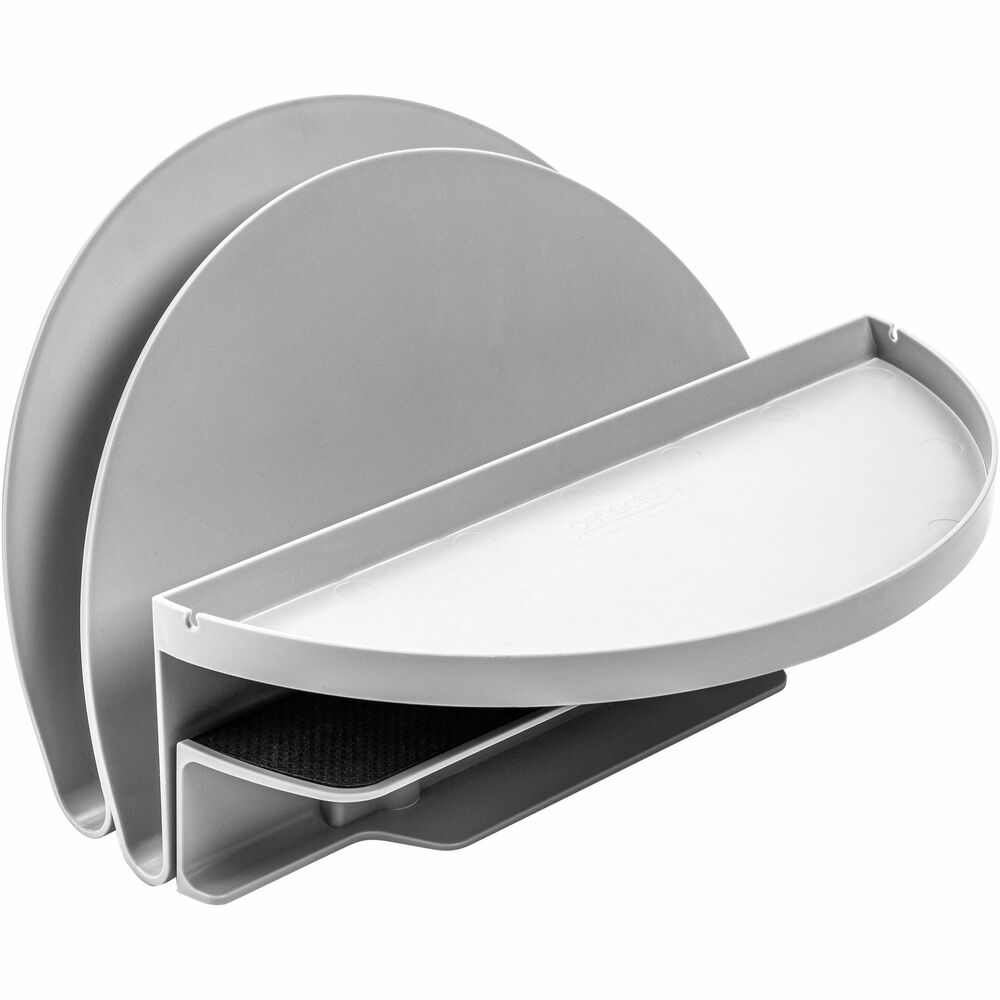 DEF400003 - Use this Desk File Organizer to start each day with the files you need by your side so you don't get distracted looking for them later. Spring-loaded clamp attaches it to edge of desk or workstation whether sitting-height or standing-height. Soft padding protects your desktop surface. File Organizer stores your folders, phone and office supplies within reach while maximizing valuable desk space. Contemporary desk accessory features a two-tiered folder structure to help you find what you need fast and a spacious tray to hold supplies neatly in place. It also keeps distractions to a minimum so you can stay focused on what you do best.