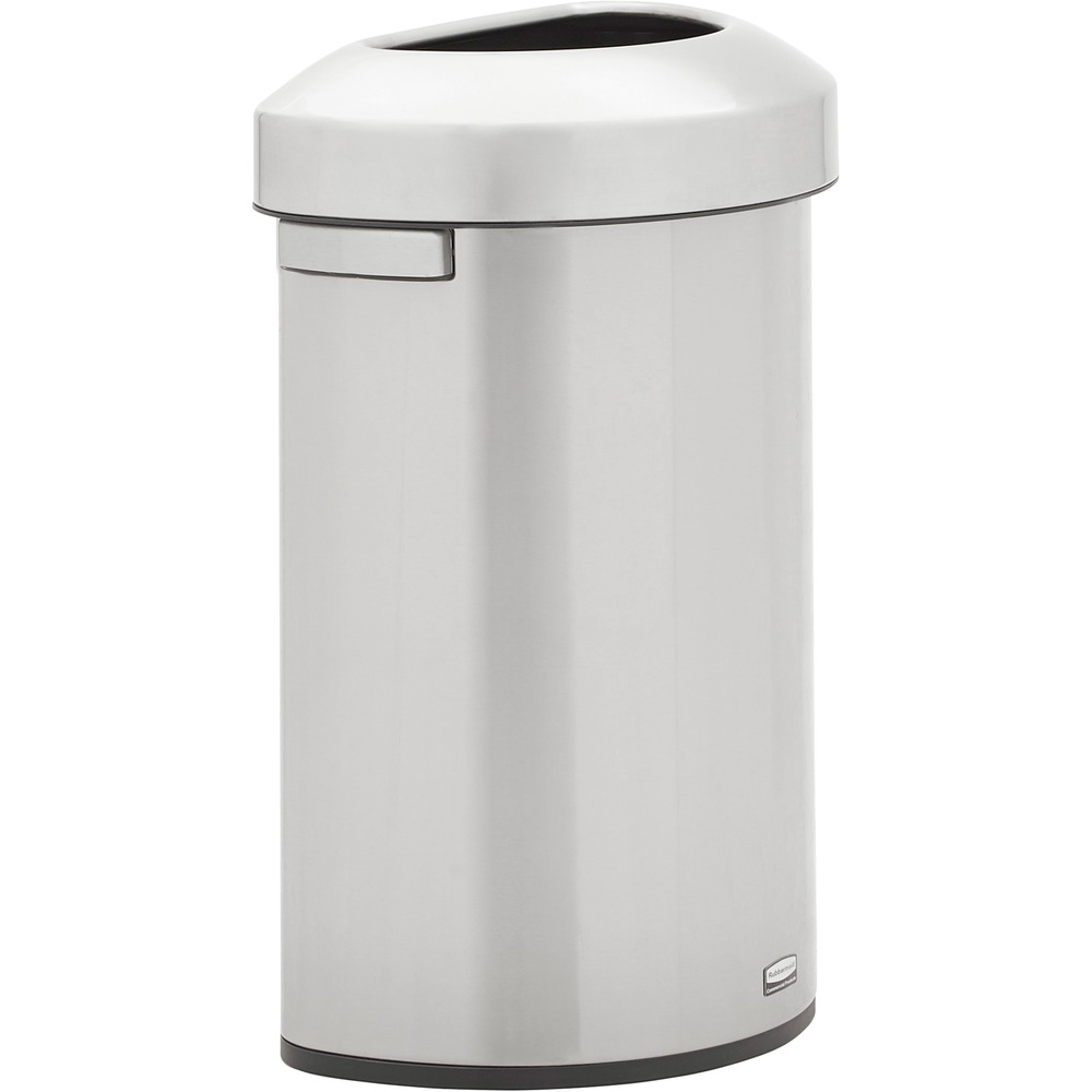 RCP2147550 - With modern aesthetic and quality craftsmanship, the Refine Half-Round Waste Container with brushed stainless steel fits seamlessly into any commercial space for a discreet look that enhances the overall environment. Commercial-grade material ensures the containers will withstand the rigors of everyday use. Lid lifts off the top for easy access to liner bag. Integrated liner cinch makes liner changes quick and easy. Ergonomic handles enhance grip, reducing user strain and improving efficiency when emptying containers. Anti-skid feet protect your floors.