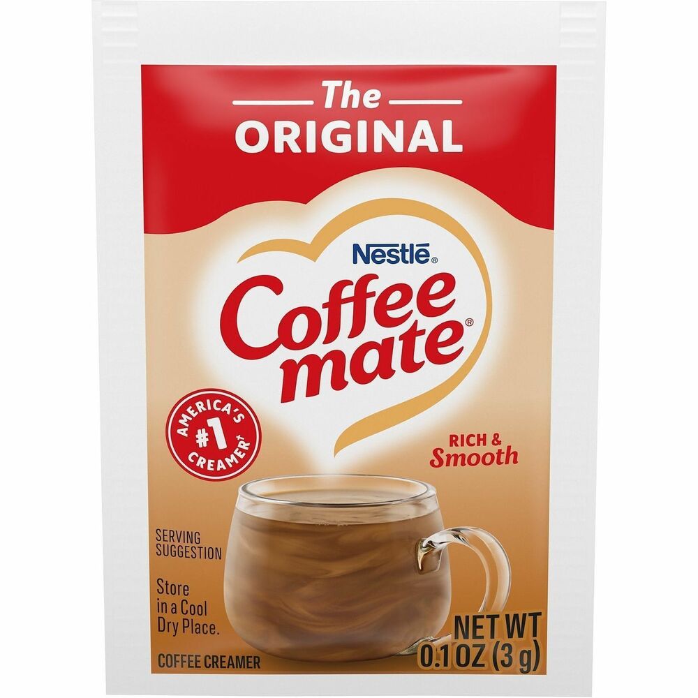 NES30022 - Nestle Coffee mate Original Powdered Coffee Creamer Single Packets combine a classic flavor with a convenient format. Original creamer has a delicious rich, velvety smooth flavor that enhances customer and employee satisfaction. Convenient, built-in carton dispenser is designed to help keep your coffee station organized and clean. Convenience, consistency and flexibility have never tasted so good. No refrigeration is necessary. Creamer lasts up to 24 months at room temperature. Kosher dairy formula is free of lactose, cholesterol and gluten.