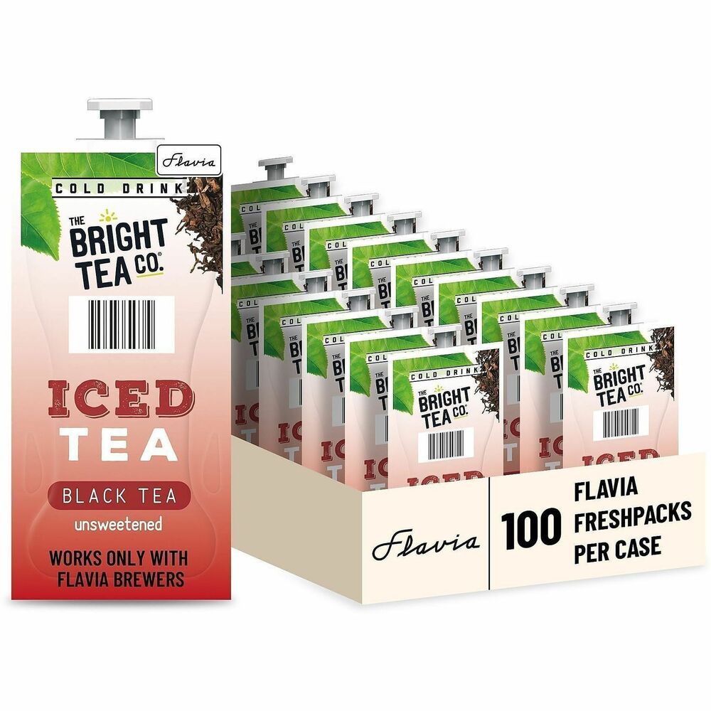 LAV48047 - The Bright Tea Co. Black Iced Tea is unsweetened to give you a crisp, fresh-brewed taste without the sugar. Each Freshpack is created specifically for the workplace to ensure your employees enjoy them only at the office for greater control over your stock and expenses. Tea is designed for use with Flavia single-serve brewers (not included).