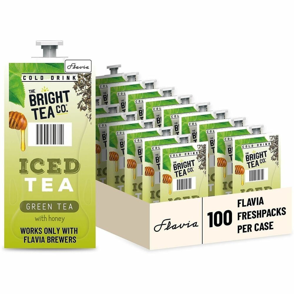 LAV48049 - The Bright Tea Co. Green Tea with honey offers a delicate flavor with a floral honey finish. Each Freshpack is created specifically for the workplace to ensure your employees enjoy them only at the office for greater control over your stock and expenses. Tea is designed for use with Flavia single-serve brewers (not included).