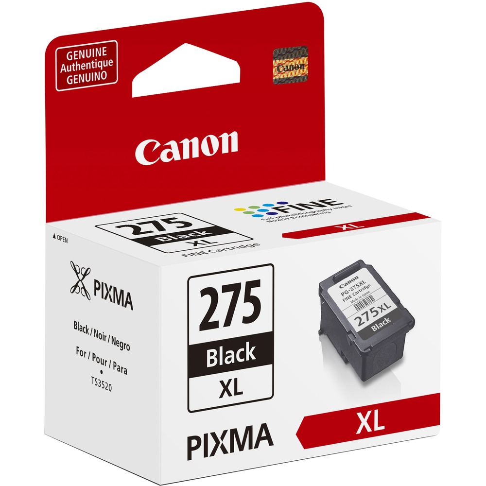 CNMPG275XL - Pigment Black Ink Cartridge produces crisp, sharp black text for all your documents in your Canon PIXMA TS3520 Series and PIXMA TR4720. Combined with the Genuine CL-276 Color Ink Cartridge and Canon photo paper, this ink protects your photos from fading for longer, thanks to the ChromaLife100 System. Genuine Canon inks provide peak performance that is specifically designed for compatible Canon printers.