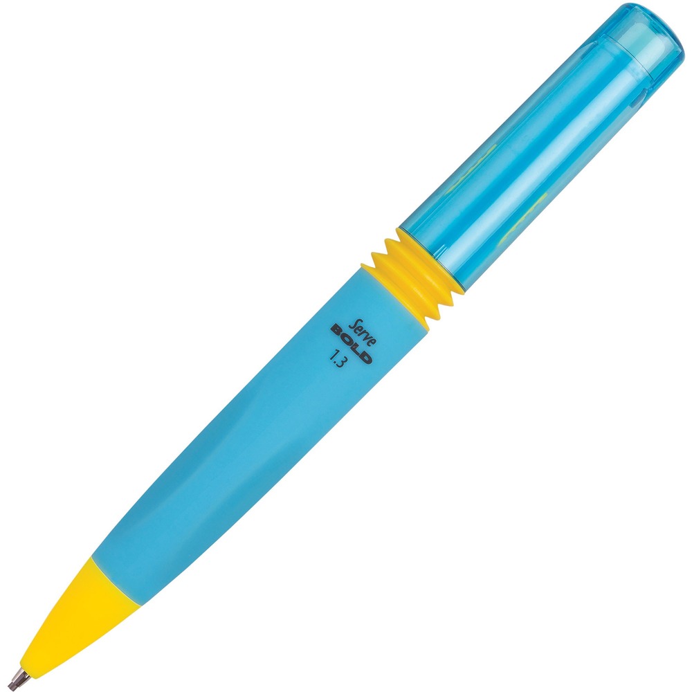 SRVBD13K12M - Serve Bold Mechanical Pencil in a Fluo color offers a different look and feel than traditional mechanical pencils. It is safe use with a retractable and strong metal tip. Write with a 1.3mm lead for thicker lines in black. Ergonomic, dual-injection barrel features a thick design and durable, colorful plastic body with soft-touch cover for a soft grip. High-quality, jumbo eraser slides up for easy access.