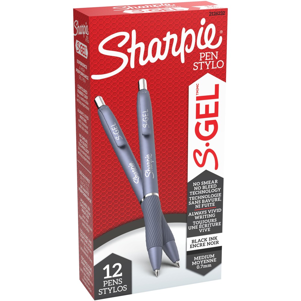 SAN2126232 - Experience a high-performance gel pen with the Sharpie S-Gel. With no smear, no bleed technology, this pen delivers an exceptional writing experience 0.7 mm. Blue barrel. Black ink. 12/pkg.Rebate: $25 Visa Card with $75 Newell Brands Buy View Rebate Details