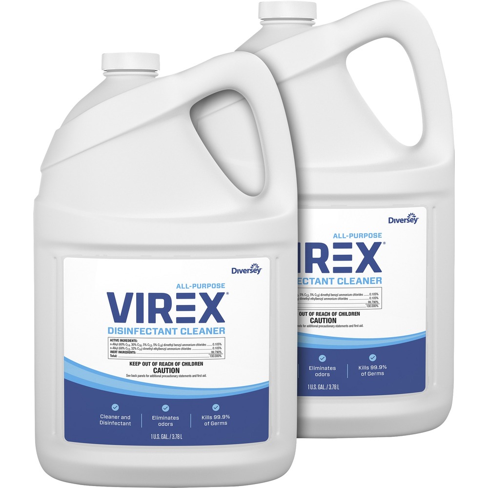 DVOCBD540557 - All-Purpose Virex Disinfectant Cleaner provides excellent cleaning and deodorizing in one step. It disinfects hard surfaces in 3 minutes. Broad-spectrum formula kills Norovirus, VRE and MRSA and many other microorganisms so it can be used in hospitals, nursing homes, schools, hotels and other facilities. As a deodorant, this ready-to-use cleaner with a citrus scent kills the organisms that cause odors and works as an odor counteractant to further eliminate odors not associated with bacteria. All-Purpose Virex Disinfectant Cleaner is also a bactericide, tuberculocide, virucide and fungicide. It meets bloodborne pathogen standards for decontaminating blood and body fluids. It can be applied with a mop, sponge or cloth.