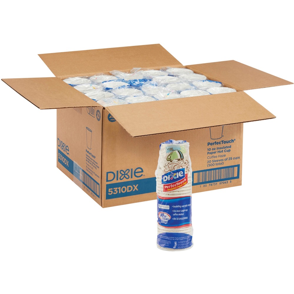 DXE5310DXCT - PerfecTouch Hot Cups insulate and protect as well as double-cupping. No need to rely on double-cupping paper hot cups to avoid burning fingers. Patented process provides excellent insulation and sturdy grip with comfortable, nonslip feel. Hot cups contain no polystyrene foam. Lids are sold separately.