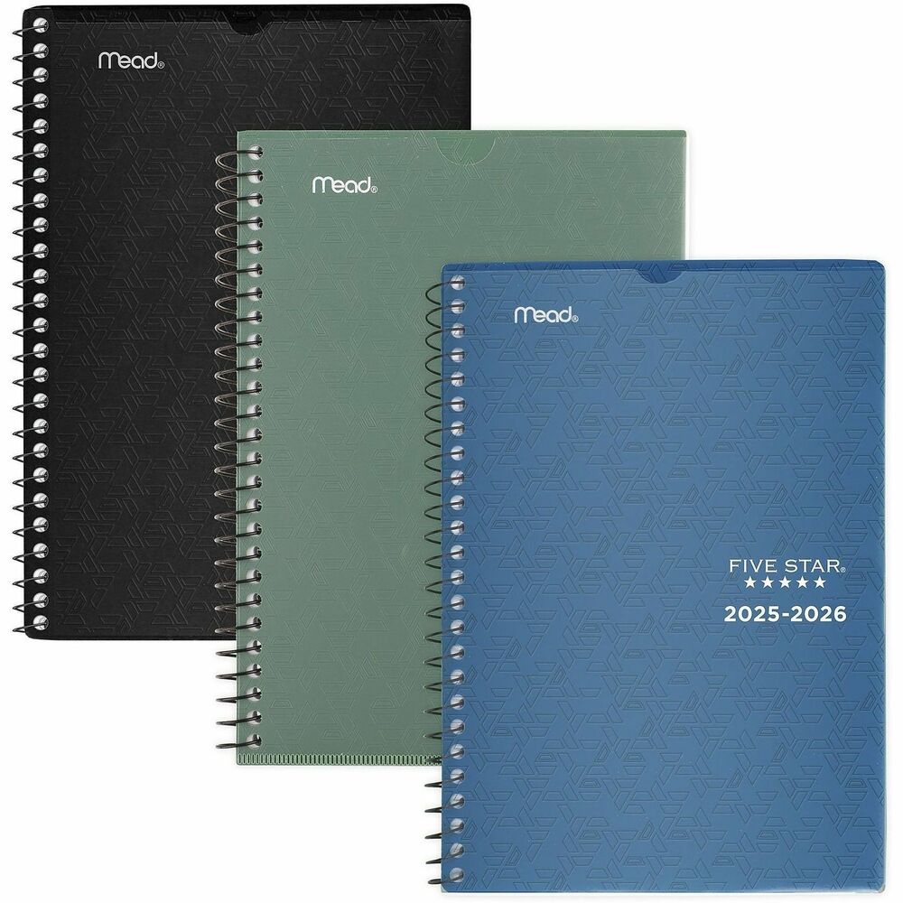 AAGCAW45100 - Customize your look and manage a full class load with the Five Star Planner. Clear front lets you insert a custom cover page while weekly and monthly planning pages make it easy to keep track of assignments, priorities and key dates. Dated planning pages range 12 months from July to June for academic year planning and include weekly and monthly spreads to help you stay organized. Two-page-per-week spreads include writing space for up to eight subjects and weekday checkboxes to mark off priorities. Two-page-per-month spreads feature unruled daily blocks, a to-do list column with checkboxes and unruled notes sections. Wire-bound planner also includes a storage pocket and special pages: a two-year reference calendar, two community service pages, two contact pages and five notes pages.