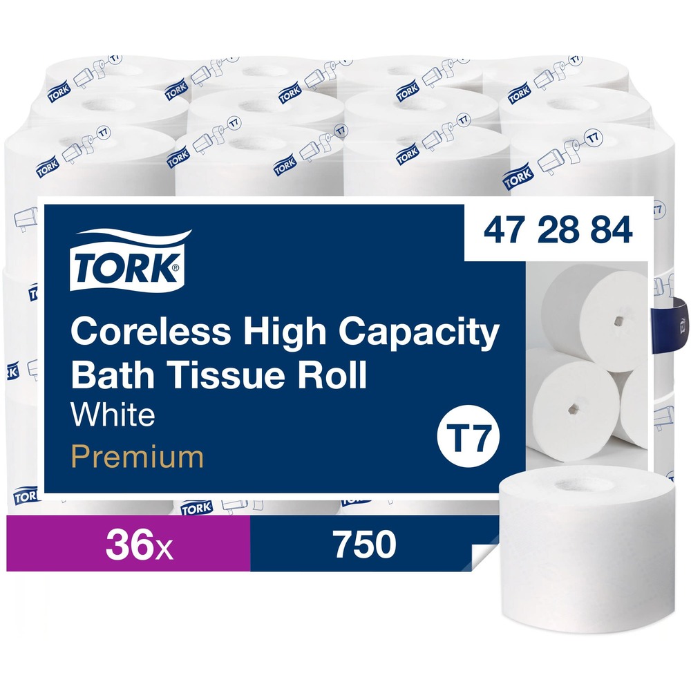 TRK472884 - Premium Coreless High Capacity 2-ply Toilet Paper combines the sustainability of coreless toilet paper with the softness of an embossed, premium tissue. With 50 percent more capacity than other premium rolls, it means fewer maintenance intervals and reduced risk of product runouts for improved patron satisfaction. Coreless design and polybundled packaging allow you to manage waste effectively and responsibly with less trash to remove and more time for the other tasks. Ideal for high-end washrooms with high focus on guest satisfaction and low to medium traffic, this bathroom tissue delivers rapid breakup so it's ideal for all plumbing systems. More from the Manufacturer